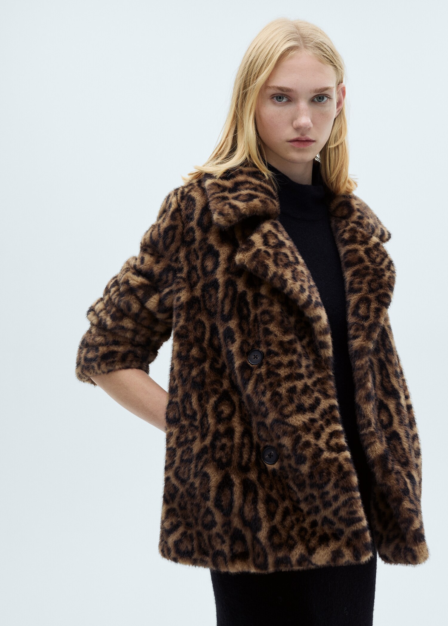 Leopard-print faux-fur coat - Medium plane