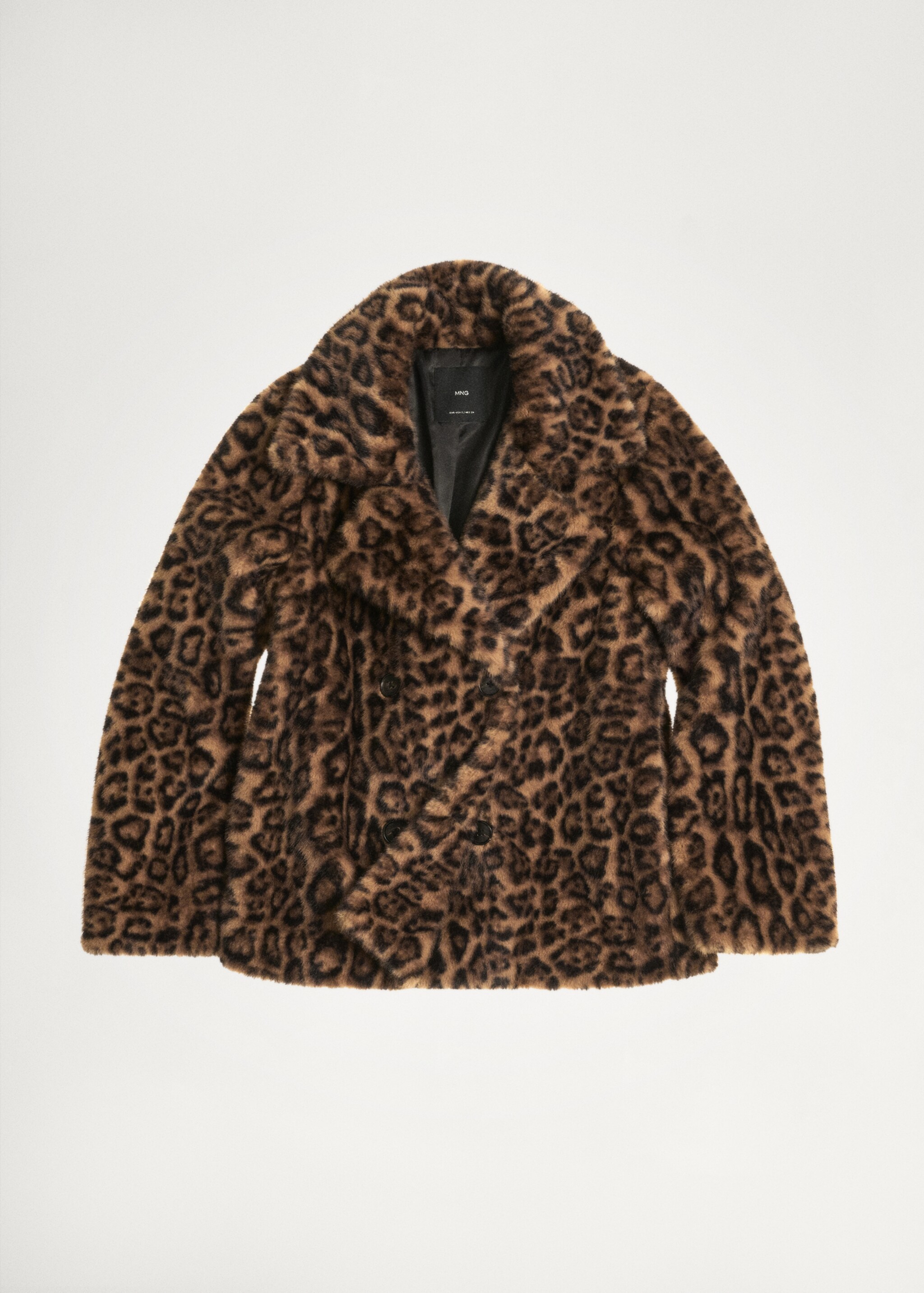 Leoparden-Effekt-Fellmantel - Detail des Artikels 5, Mittelbraun. Ref: 77039045-00.