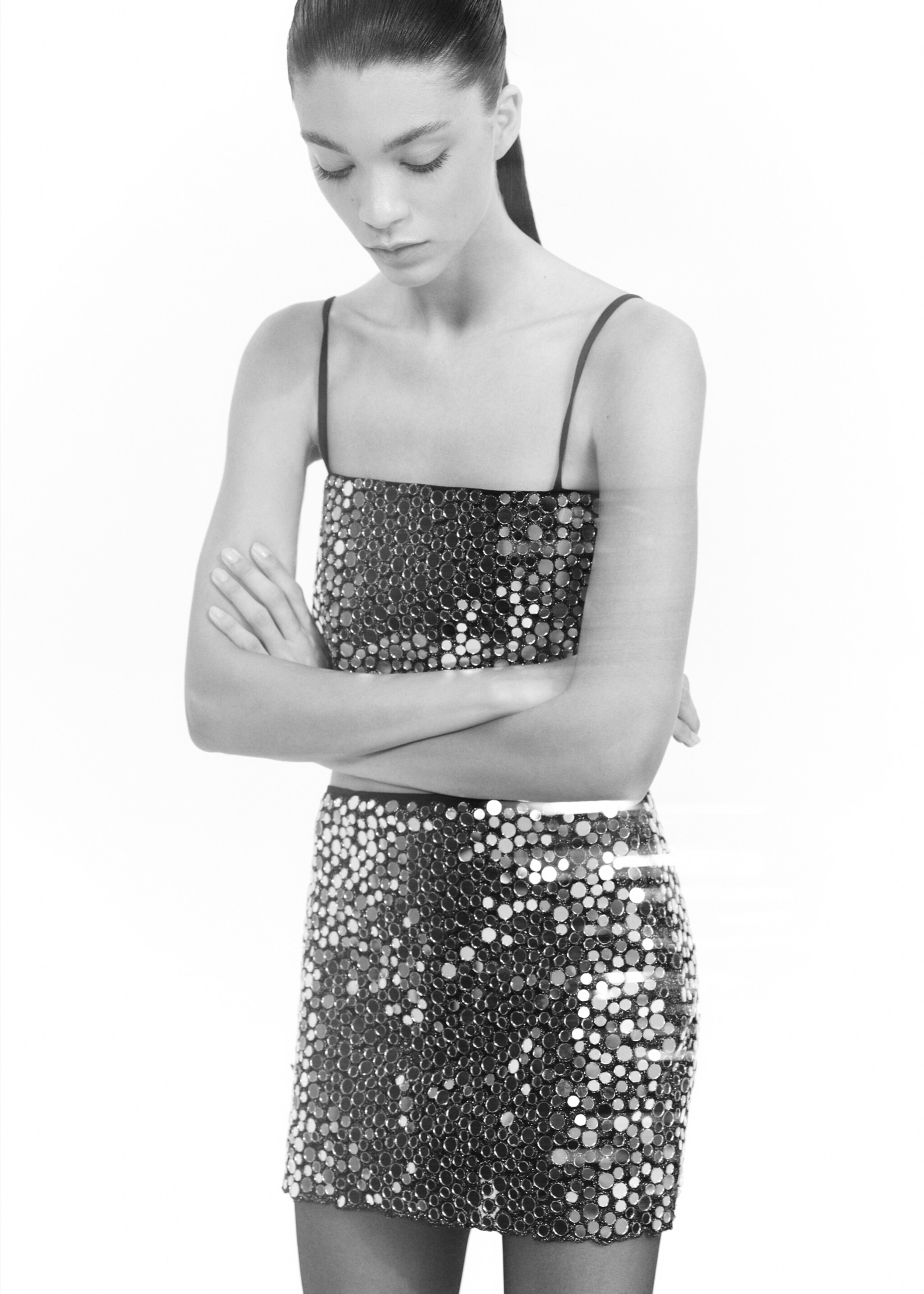 Crystal miniskirt - Medium plane, Grey. Ref: 77039053-00.