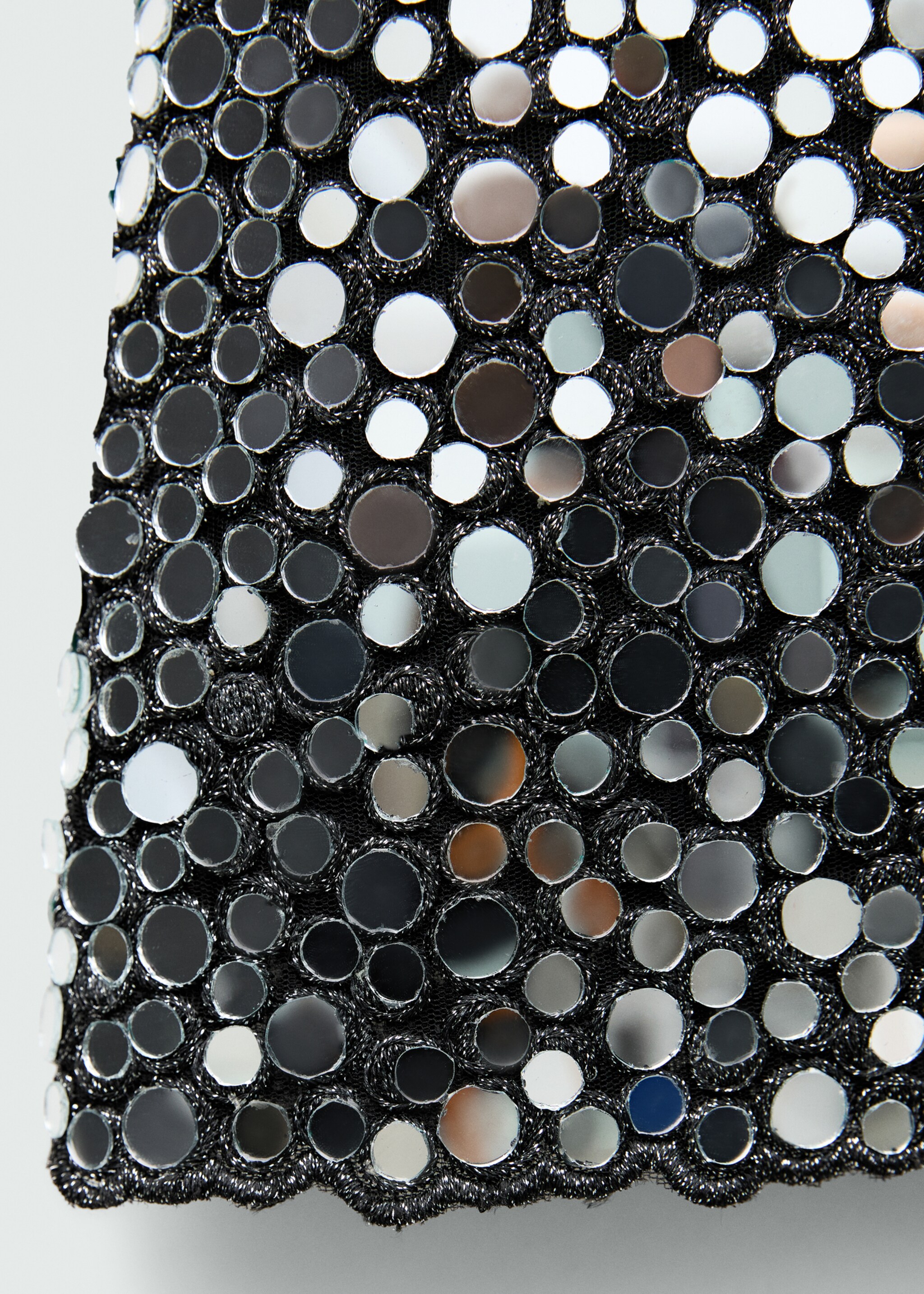 Crystal miniskirt - Details of the article 0, Grey. Ref: 77039053-00.