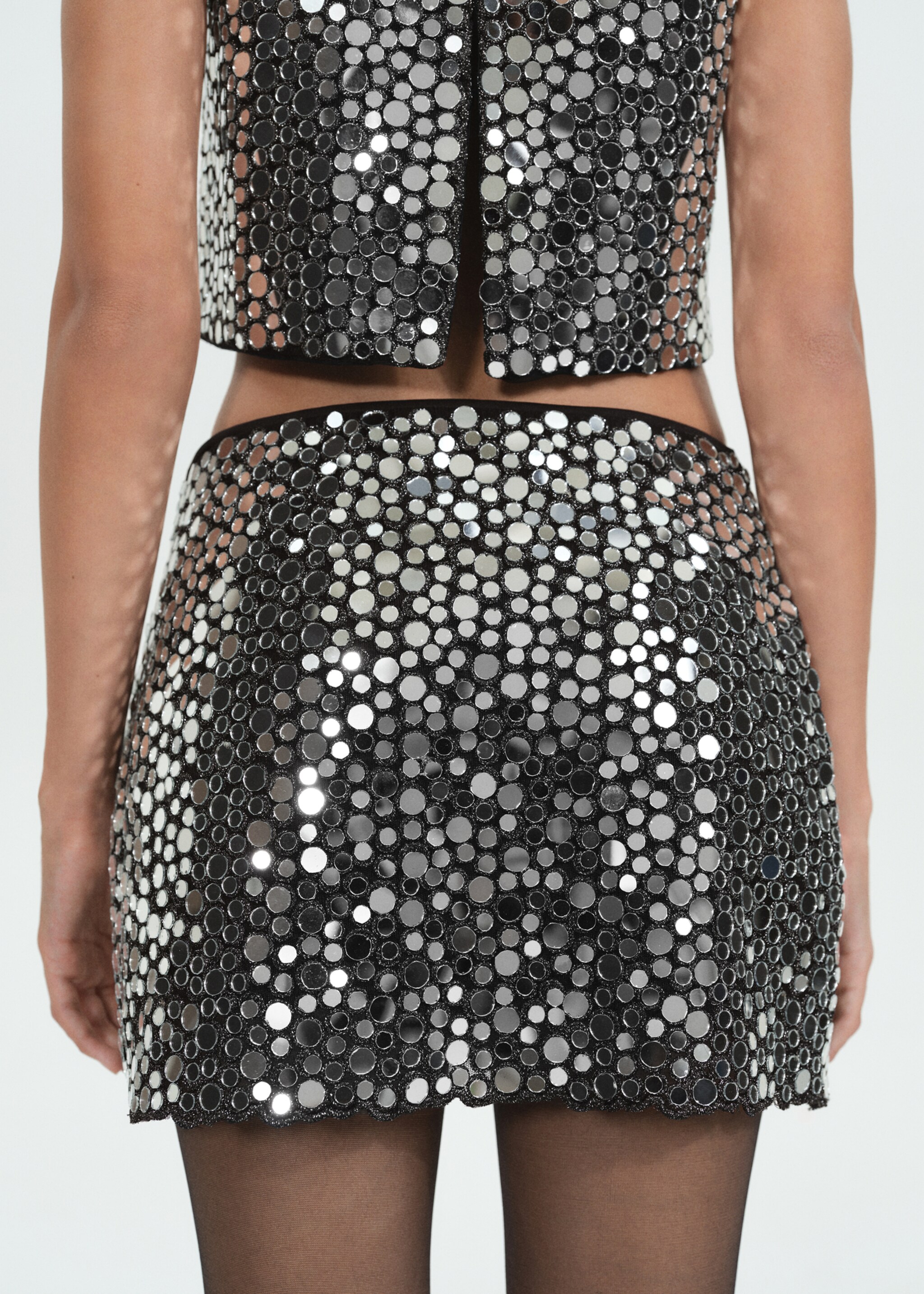 Crystal miniskirt - Reverse of the article, Grey. Ref: 77039053-00.