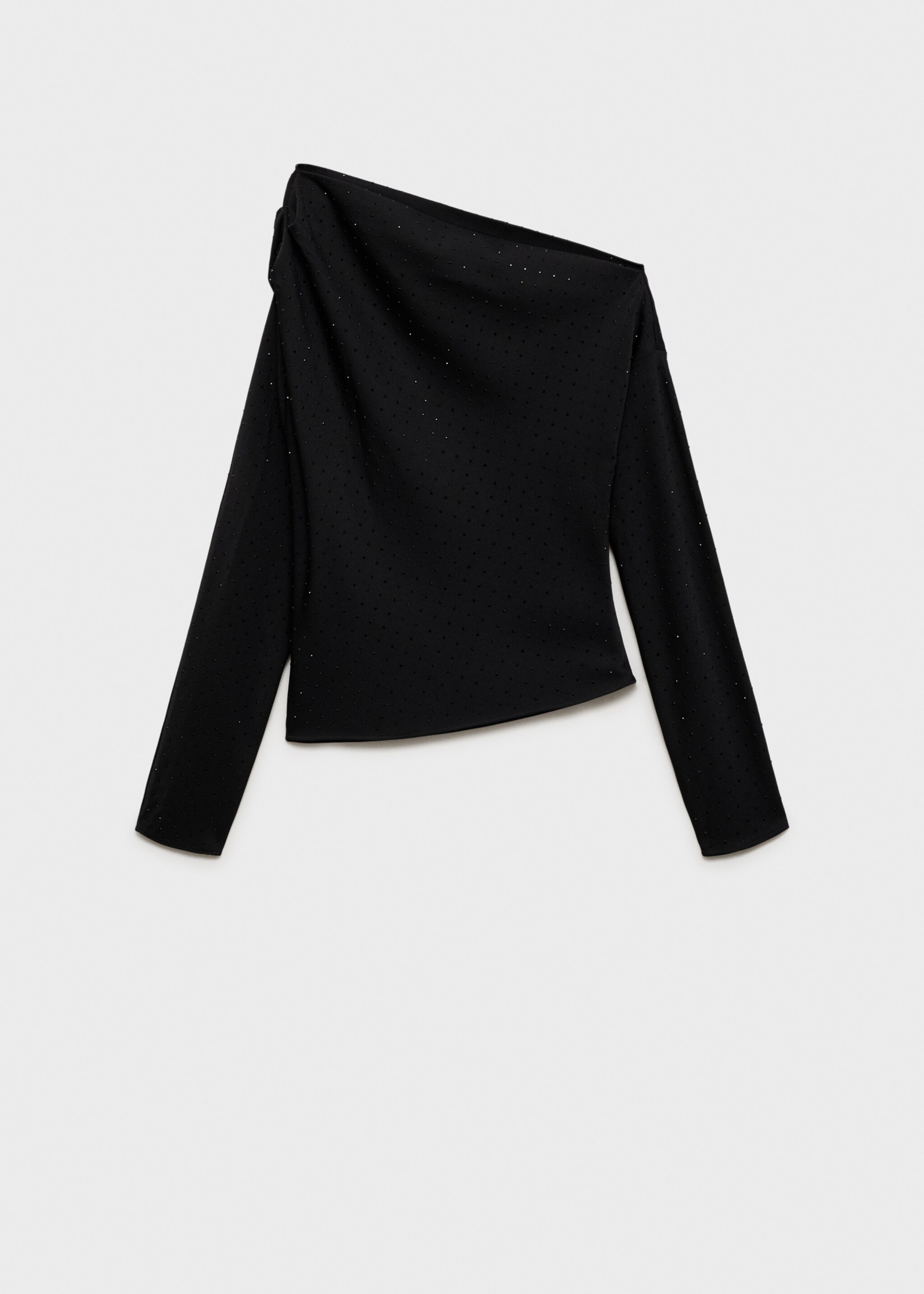 Asymmetrische Paillettenbluse - Artikel ohne Model, Schwarz. Ref: 77039054-00.