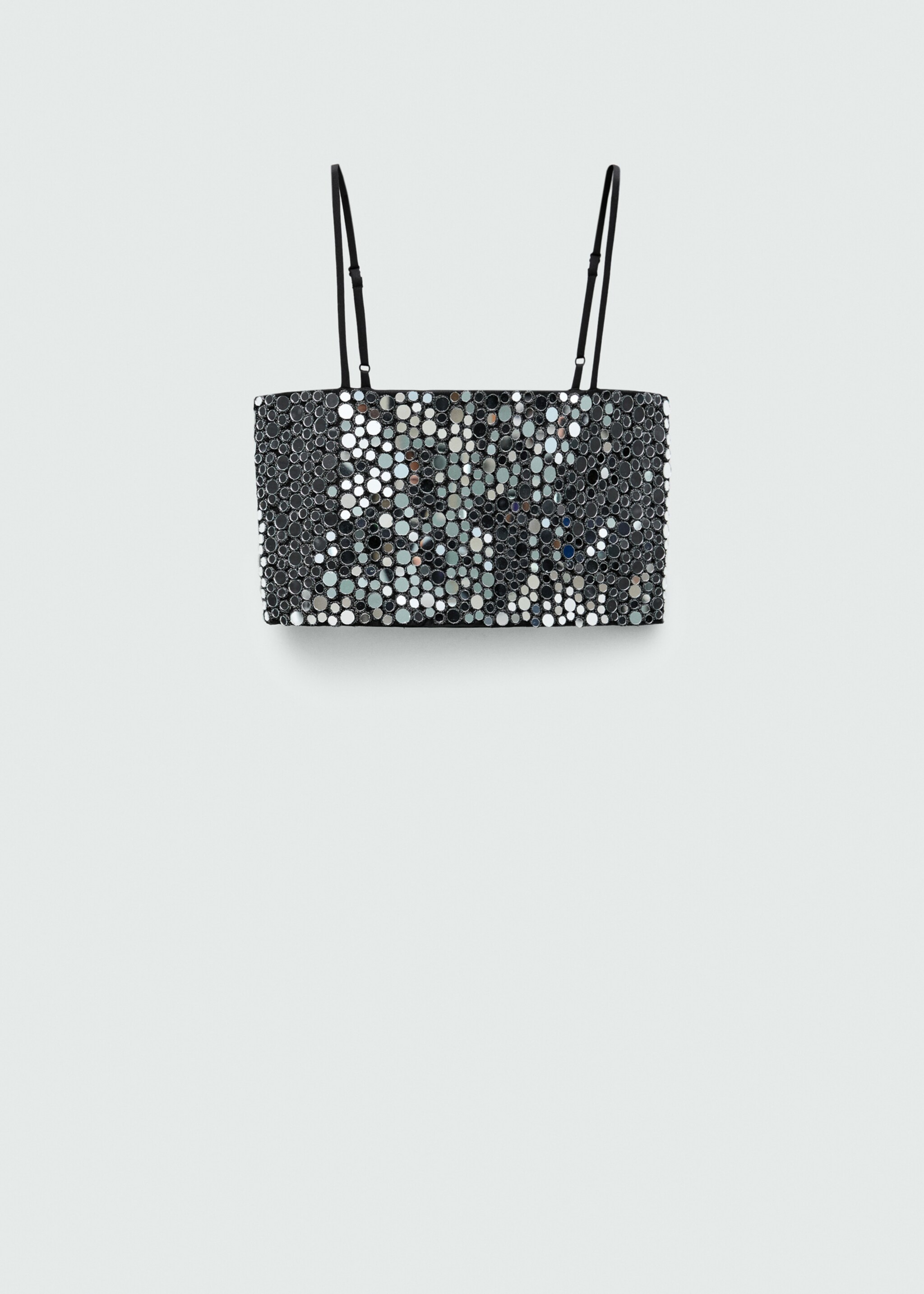 Crystal crop top - Article without model, Grey. Ref: 77039055-00.