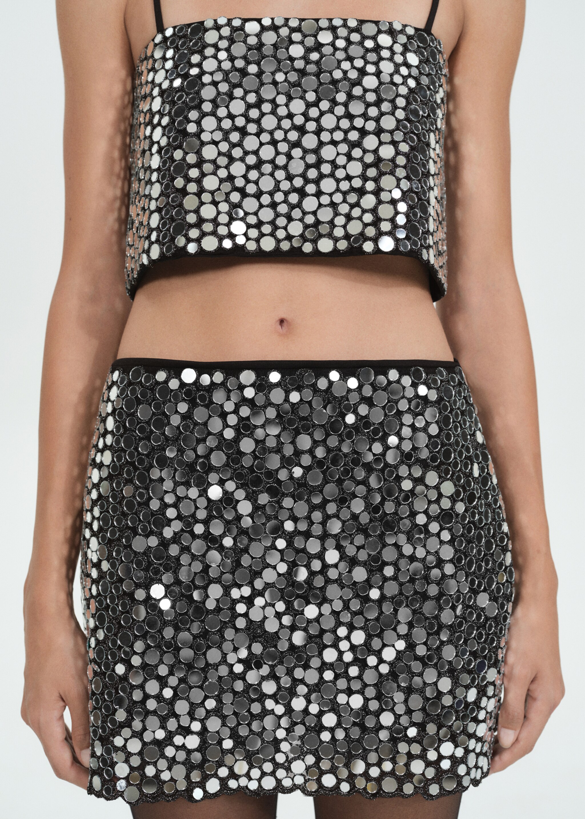 Crystal crop top - Details of the article 6, Grey. Ref: 77039055-00.