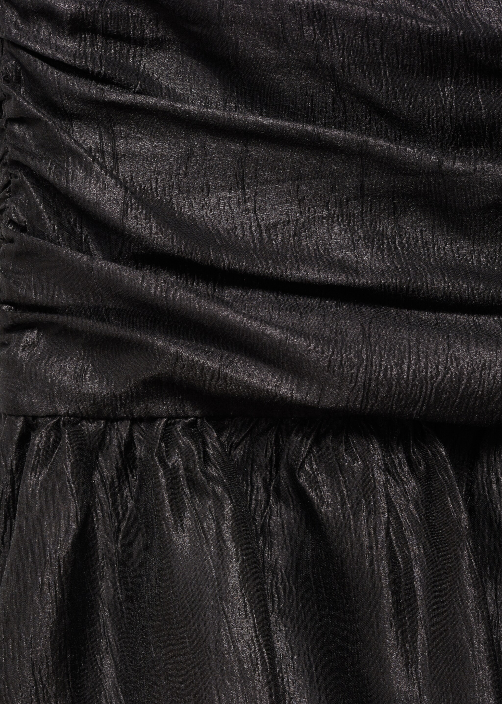 Draped dress with bubble hem - Details of the article 8, Black. Ref: 77039056-00.