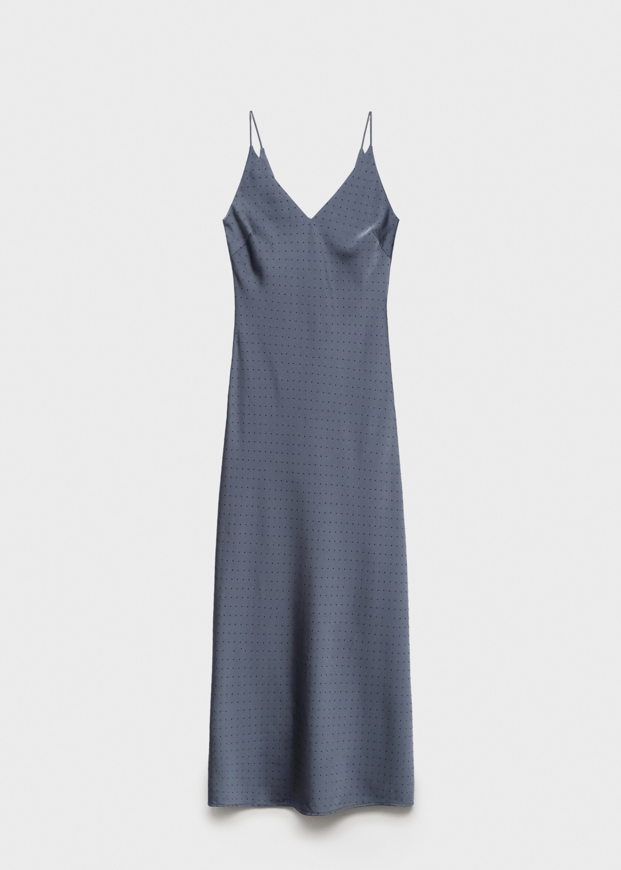 Lingerie dress with rhinestone details - Article without model, Denim Grey. Ref: 77039057-00.