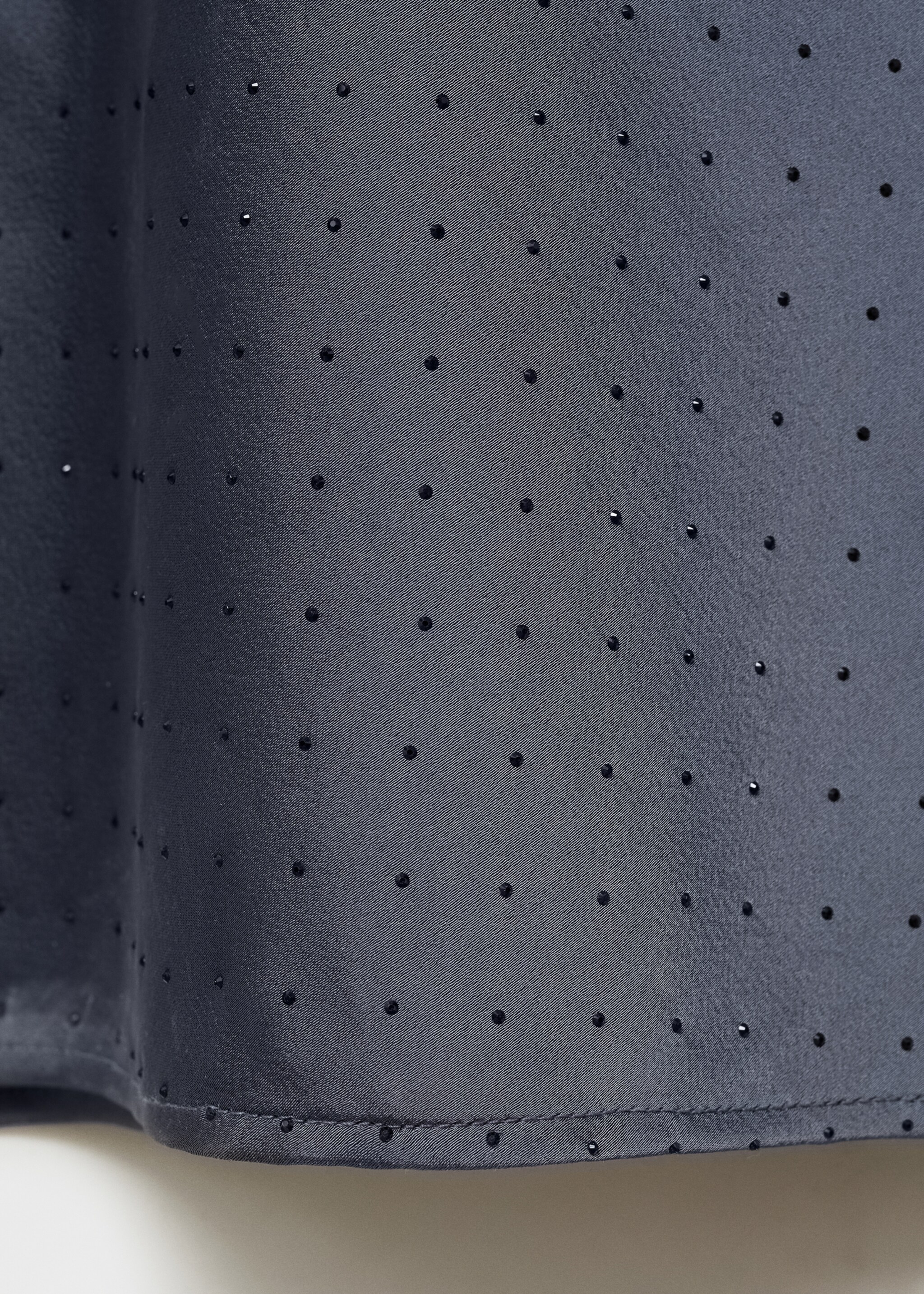 Lingerie dress with rhinestone details - Details of the article 0, Denim Grey. Ref: 77039057-00.