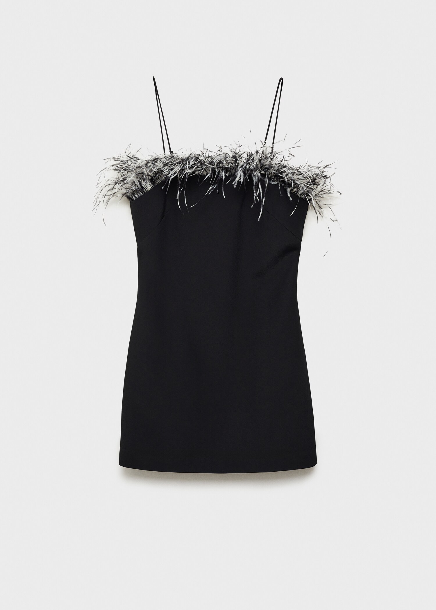 Strapless jurk met verendetail - Artikel zonder model