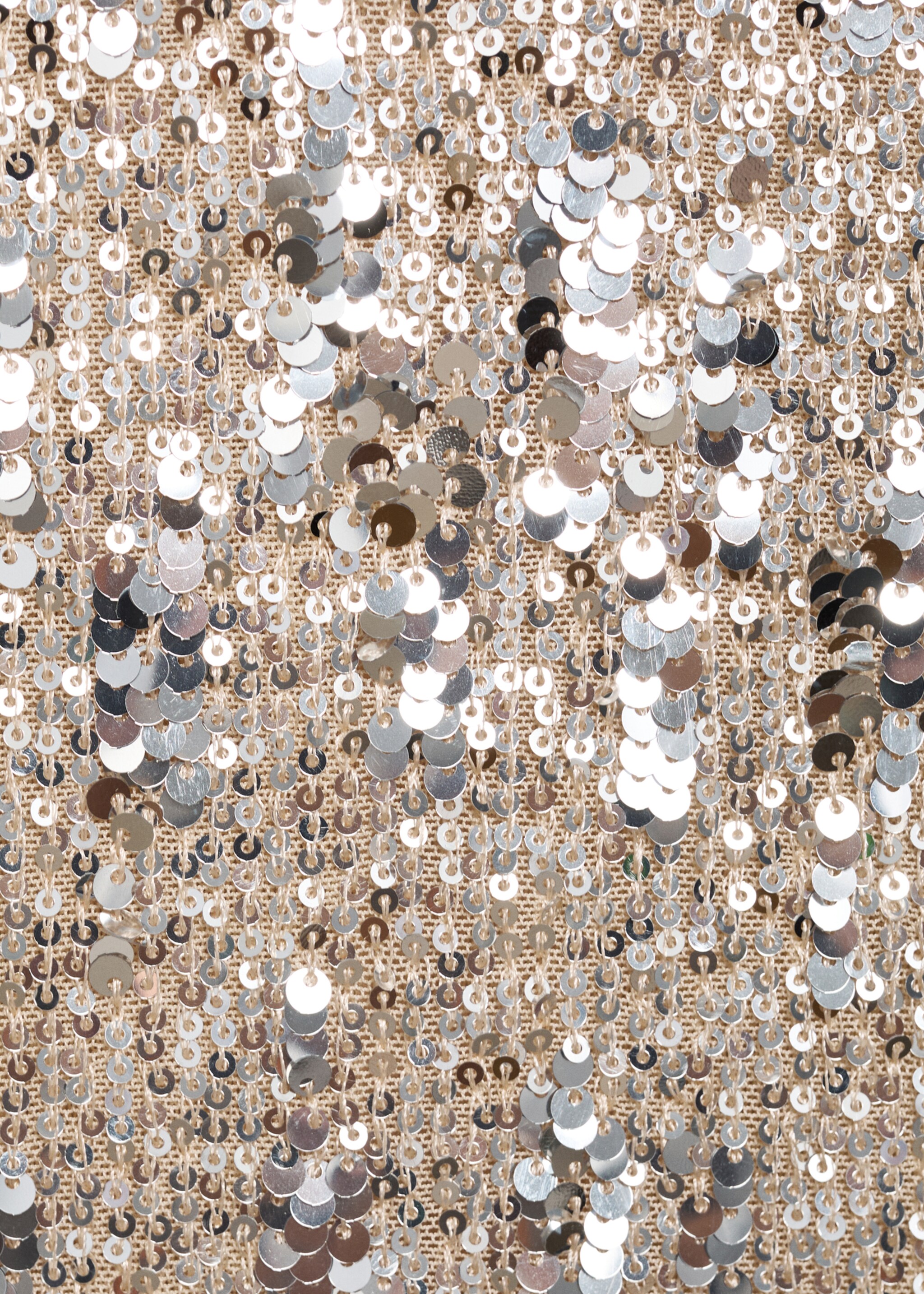 Paillettenkleid mit Schulterpolstern - Detail des Artikels 8, Silber. Ref: 77039060-00.