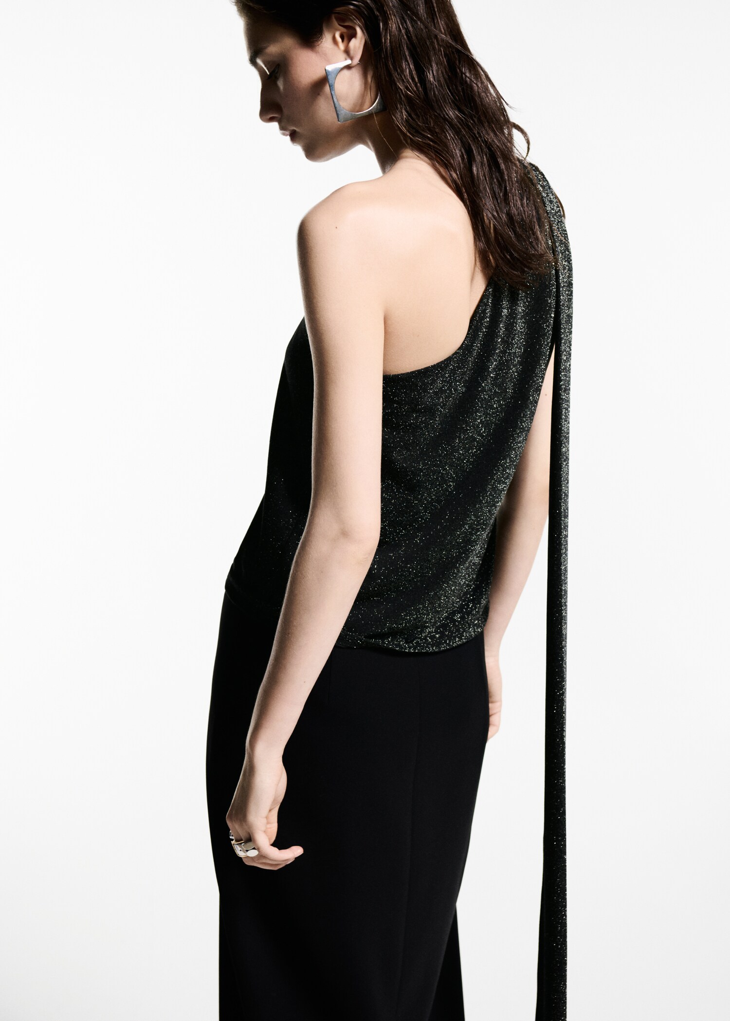 Asymmetrisches Lurex-Top - Rückseite des Artikels