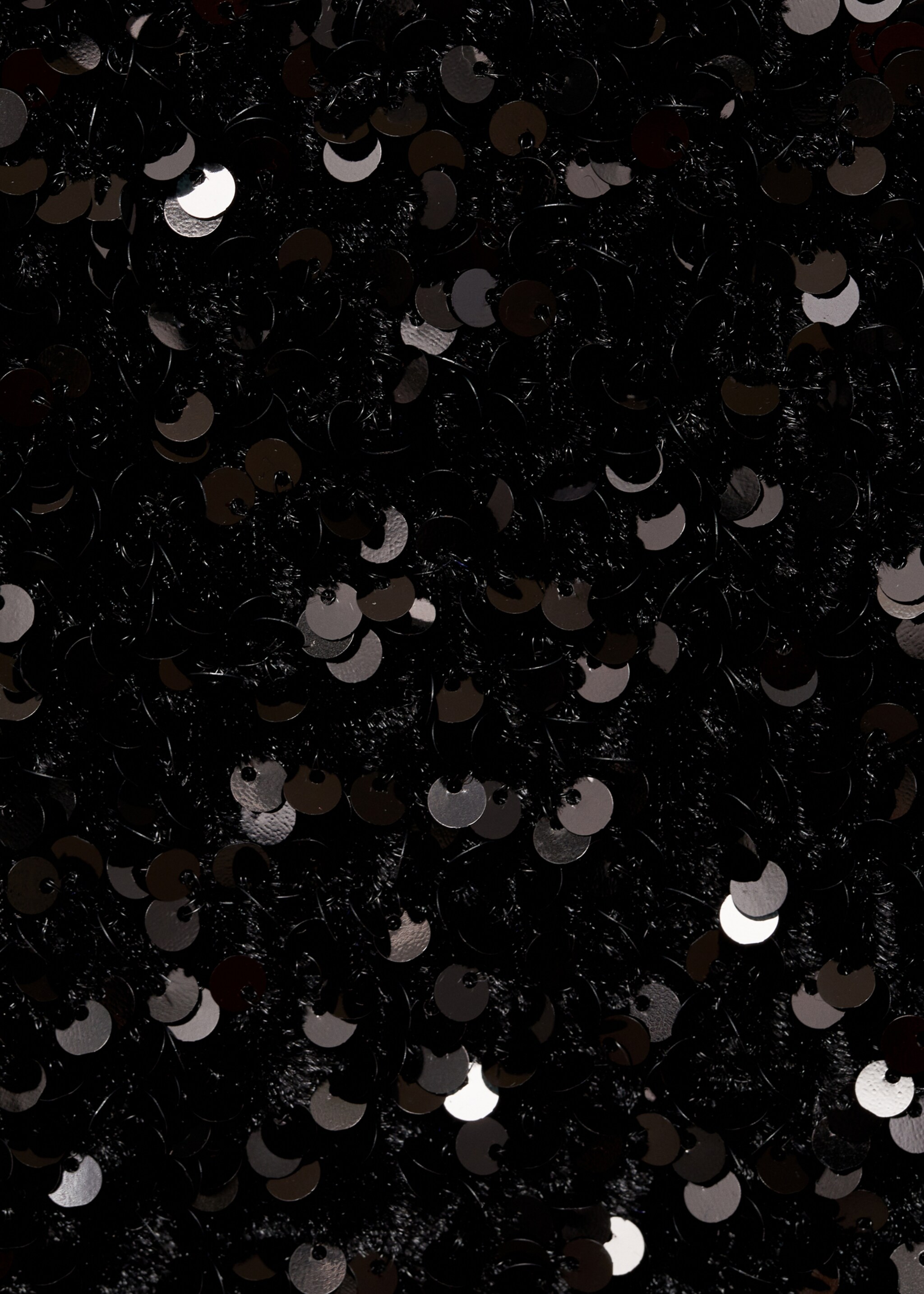 Sequined tank top - Details of the article 0, Black. Ref: 77039063-00.