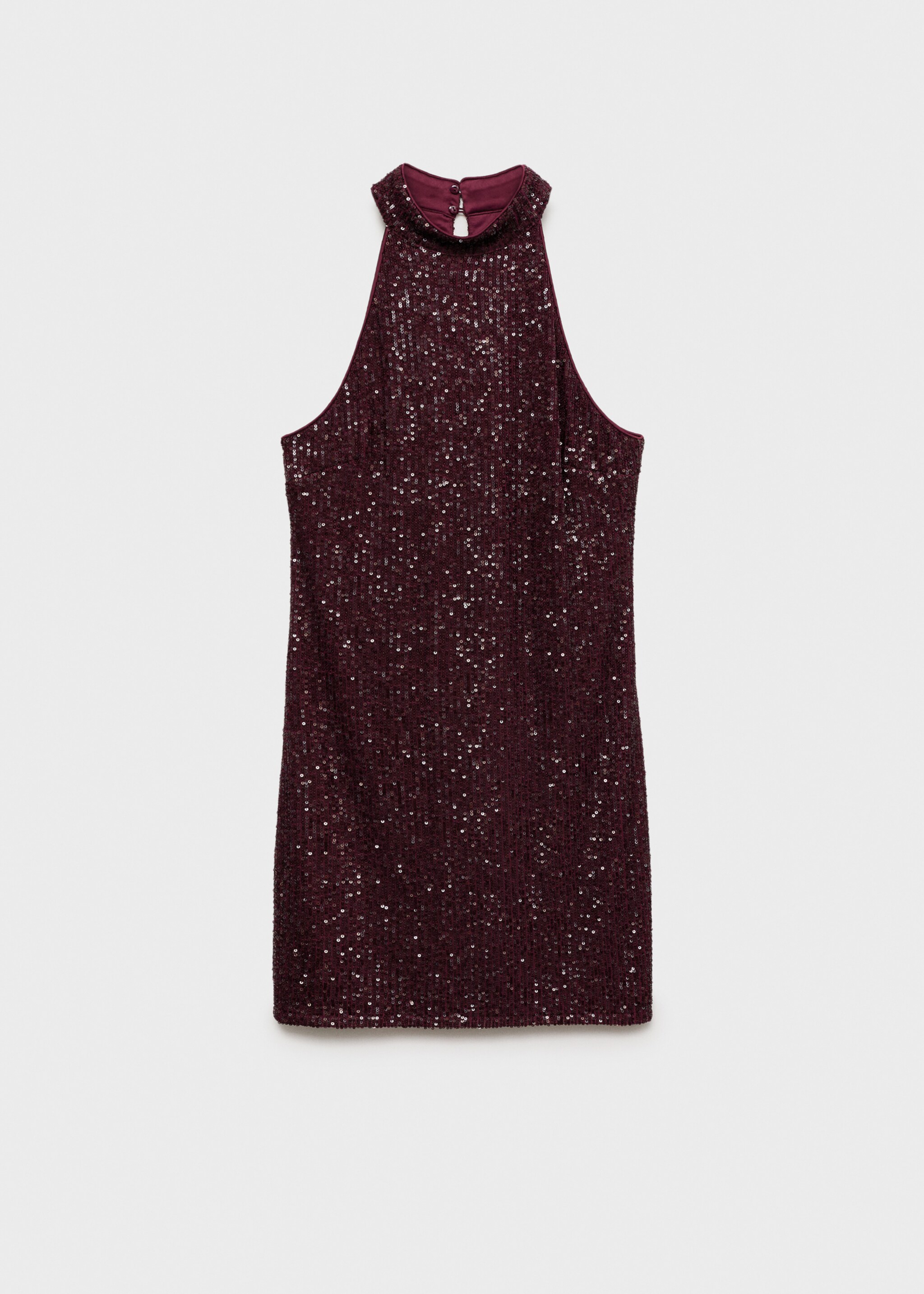 Neckholderkleid mit Pailletten - Artikel ohne Model, Bordeaux. Ref: 77039064-00.