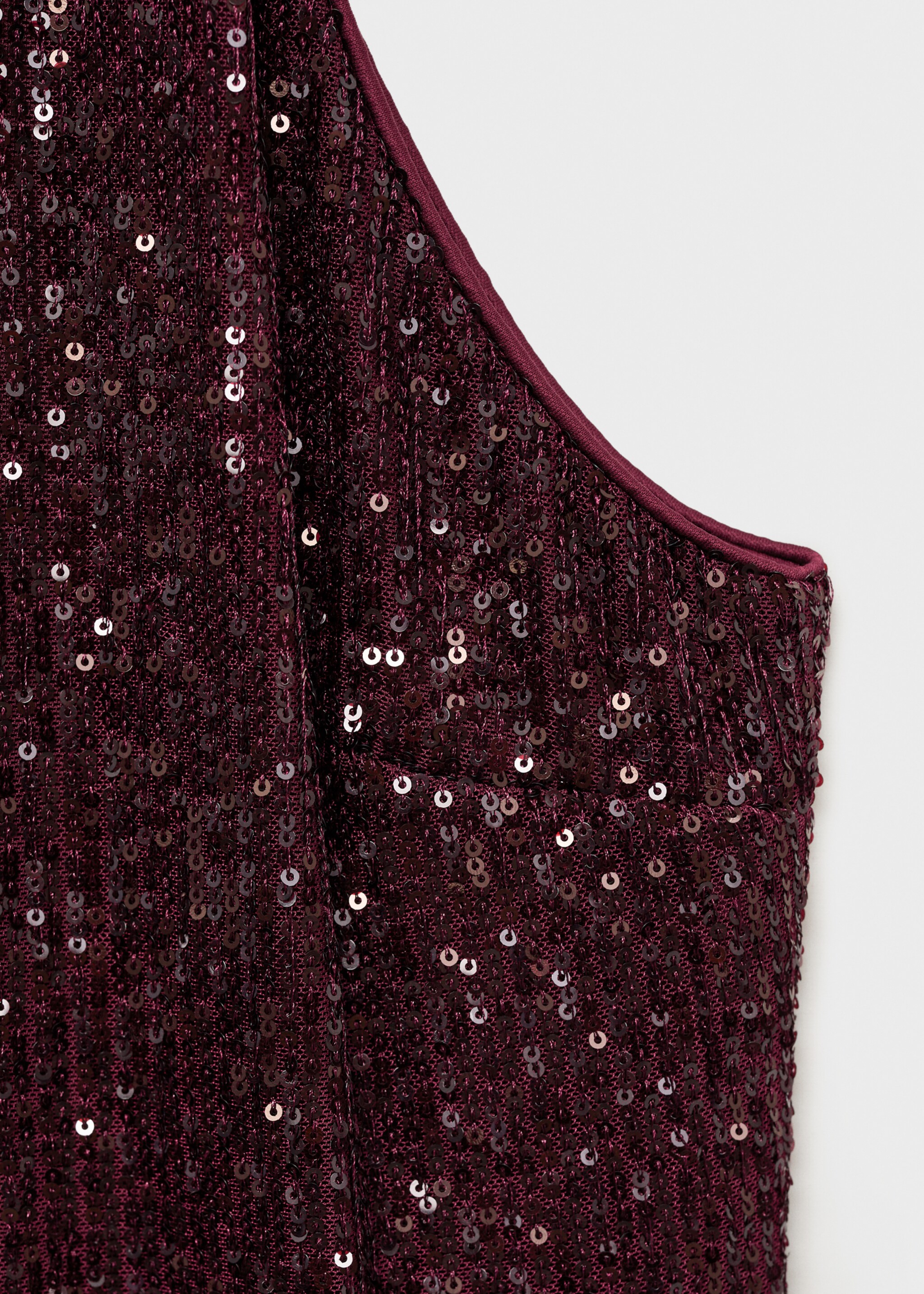 Neckholderkleid mit Pailletten - Detail des Artikels 0, Bordeaux. Ref: 77039064-00.