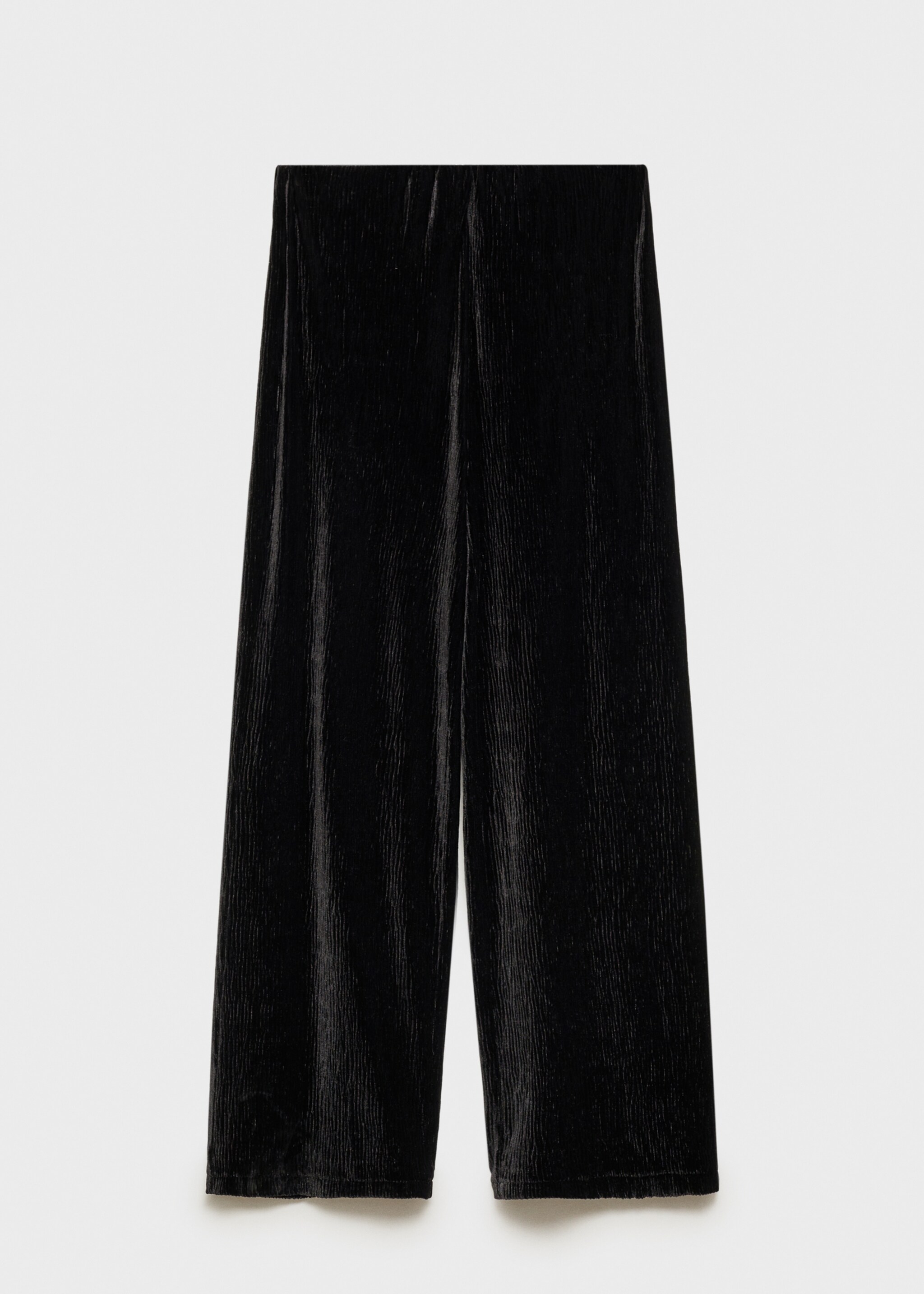 Straight velvet trousers - Article without model, Black. Ref: 77039065-00.