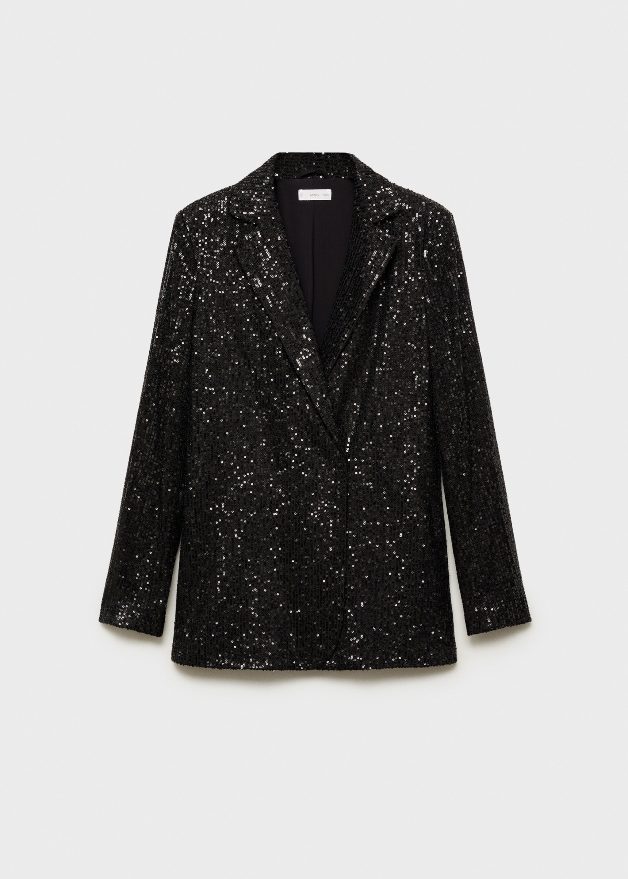 Sequined suit jacket - Article without model, Black. Ref: 77039068-00.
