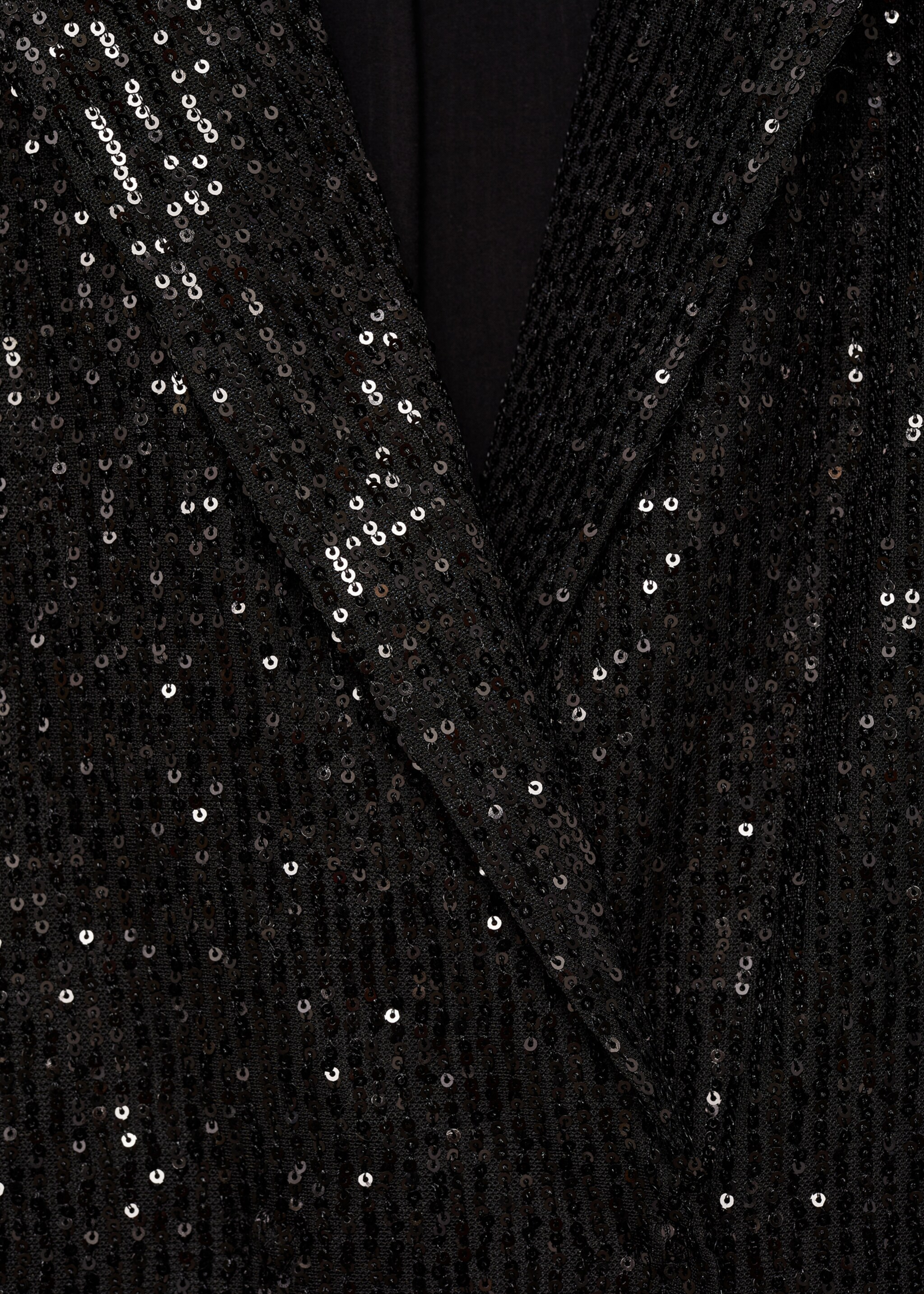 Sequined suit jacket - Details of the article 8, Black. Ref: 77039068-00.
