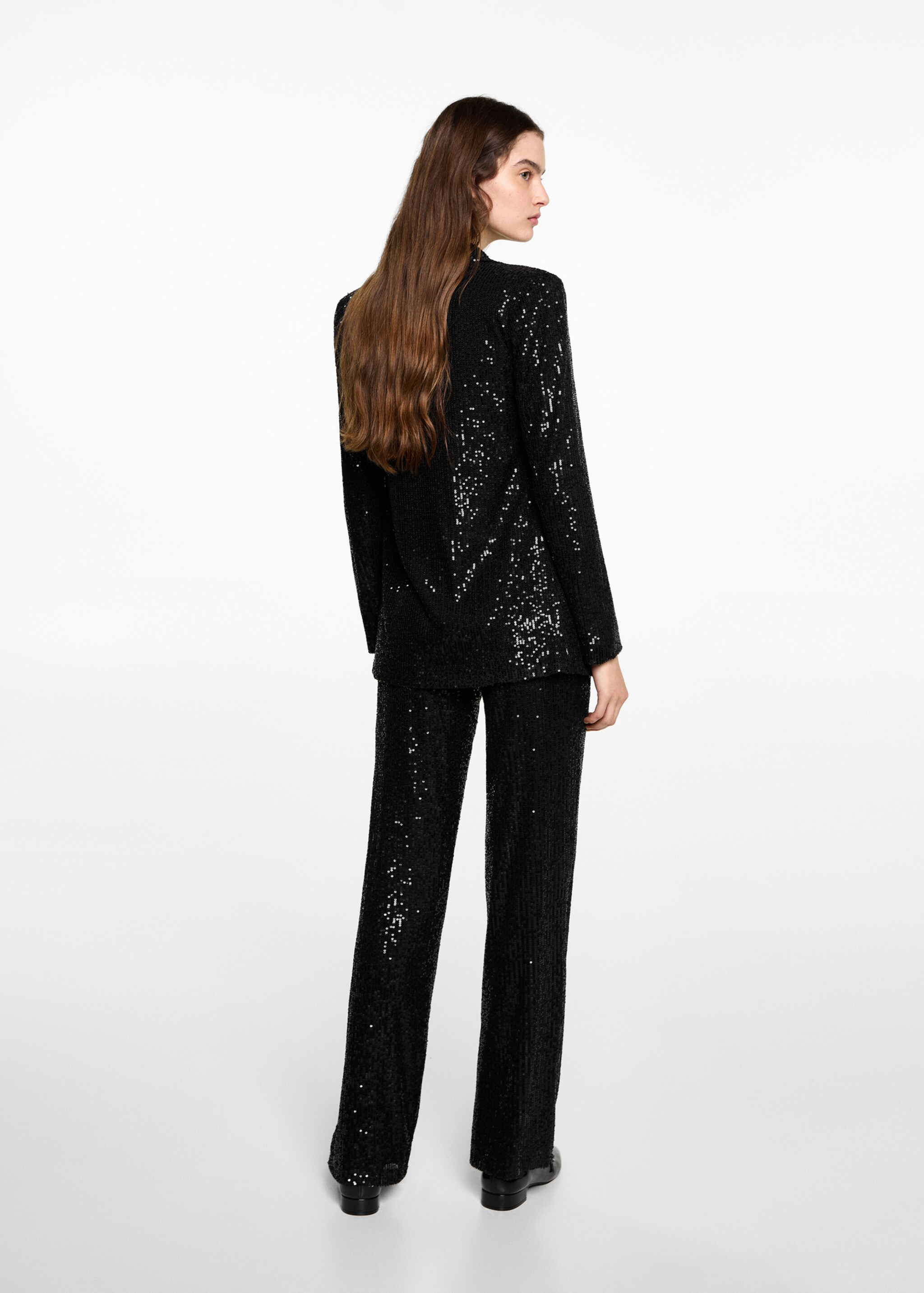 Sequined suit jacket - Reverse of the article, Black. Ref: 77039068-00.