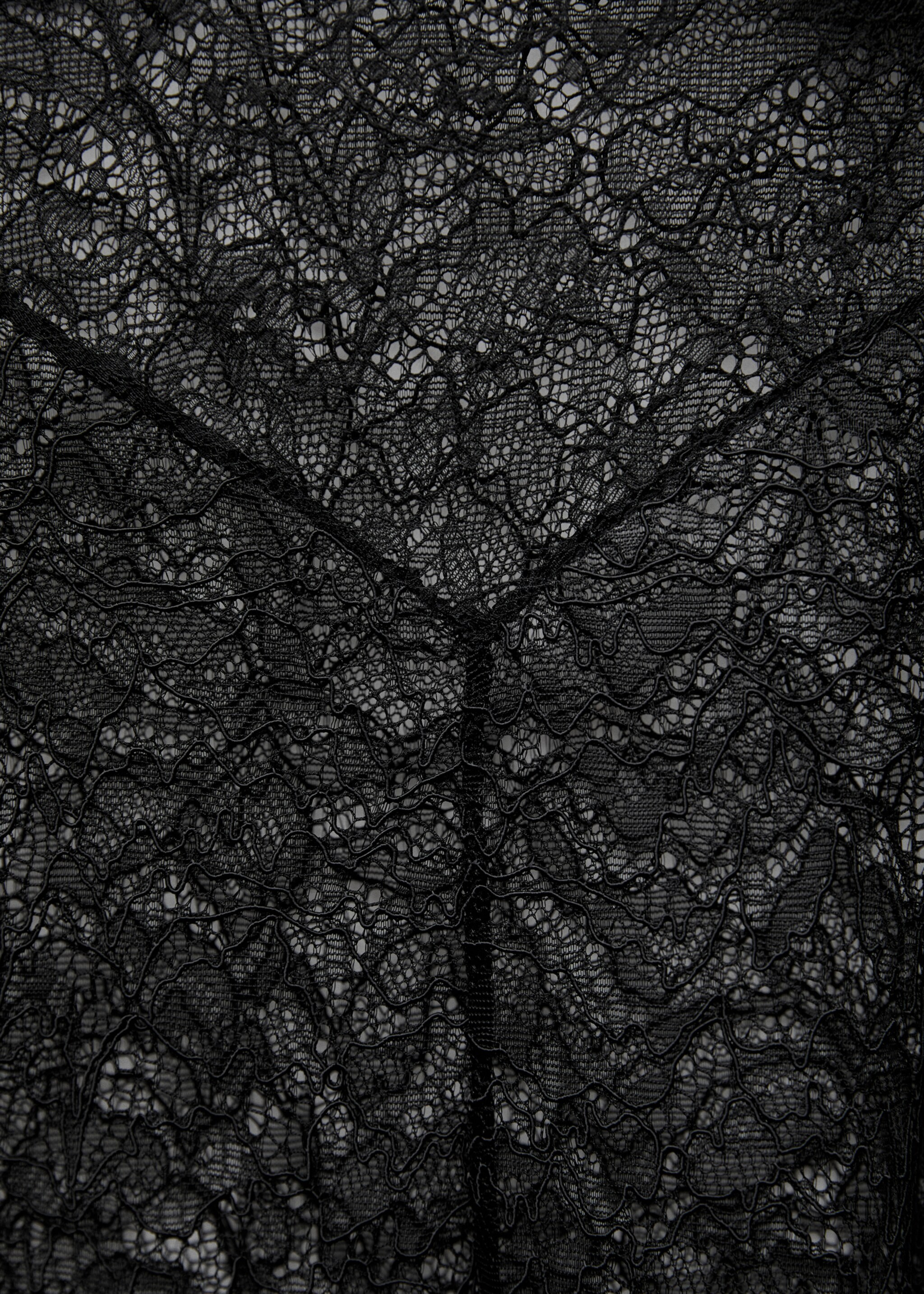 Guipure slip dress - Details of the article 0, Black. Ref: 77039076-00.