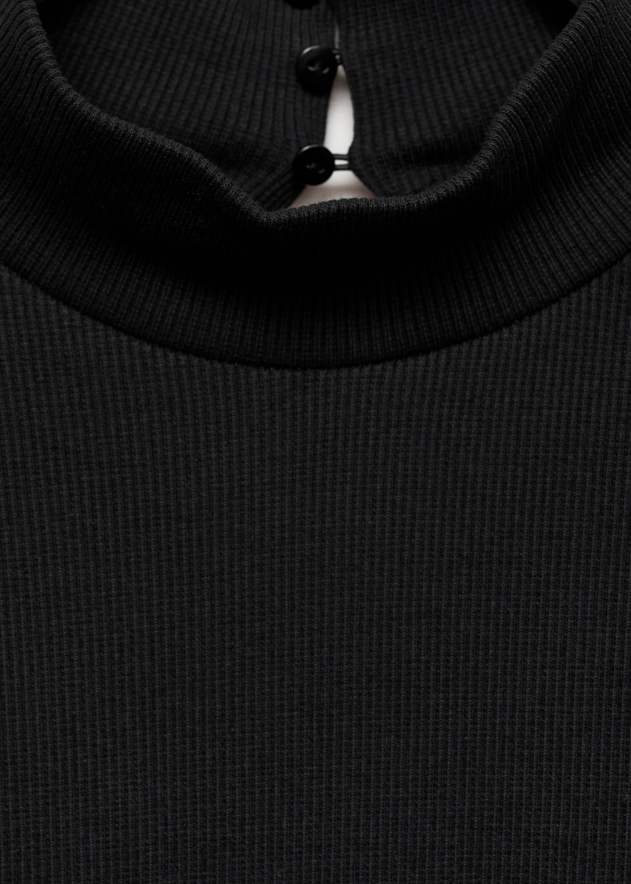 Combined turtleneck dress - Details of the article 0, Black. Ref: 77039077-00.