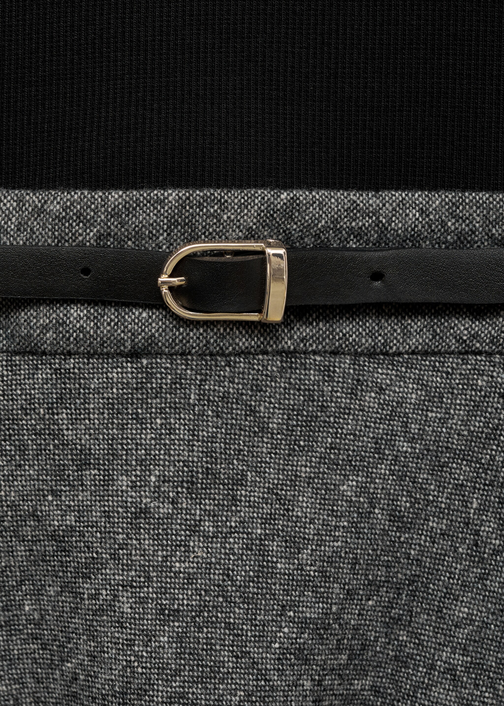 Combined turtleneck dress - Details of the article 8, Black. Ref: 77039077-00.