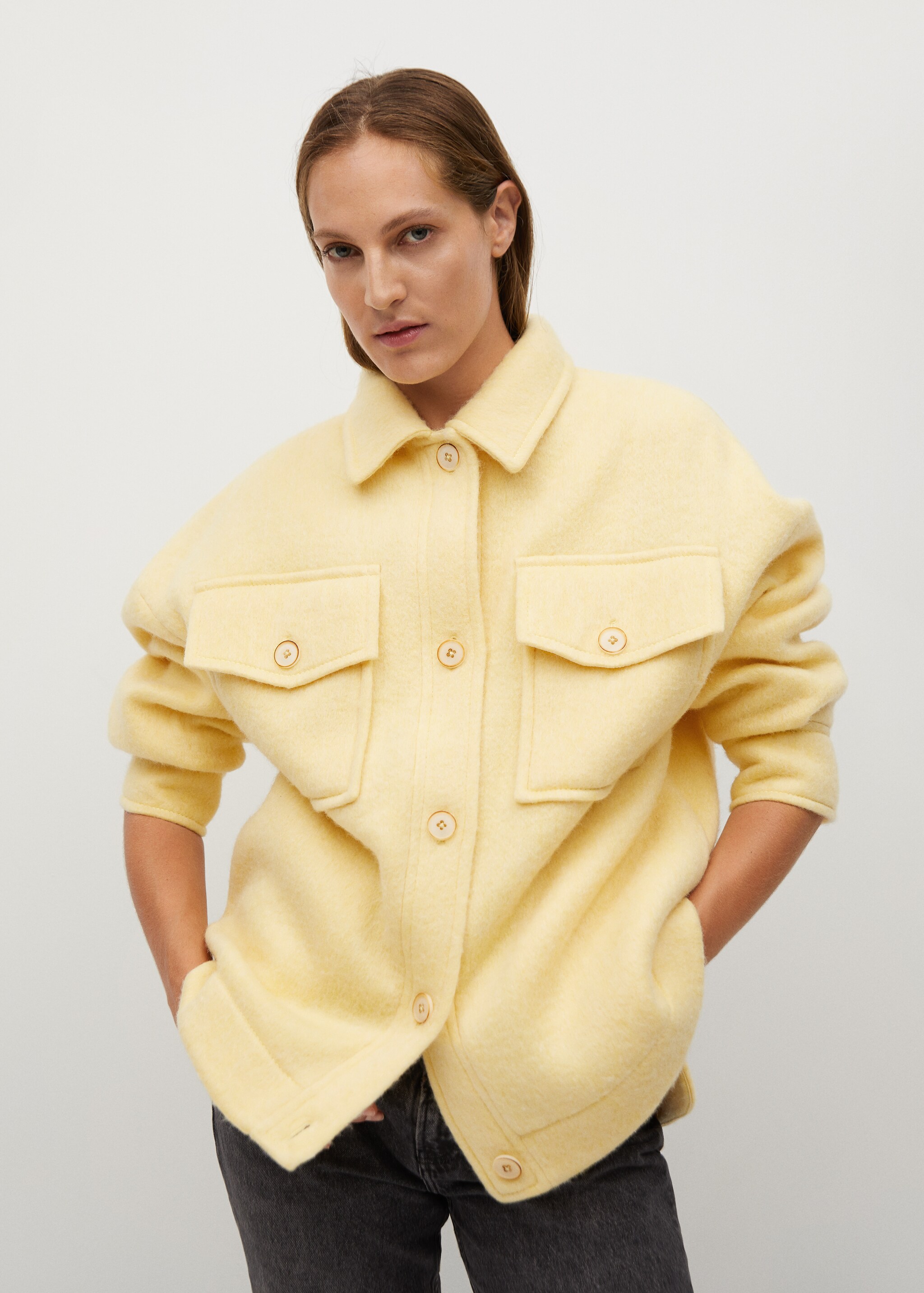 Chaqueta punto oversize - Plano medio