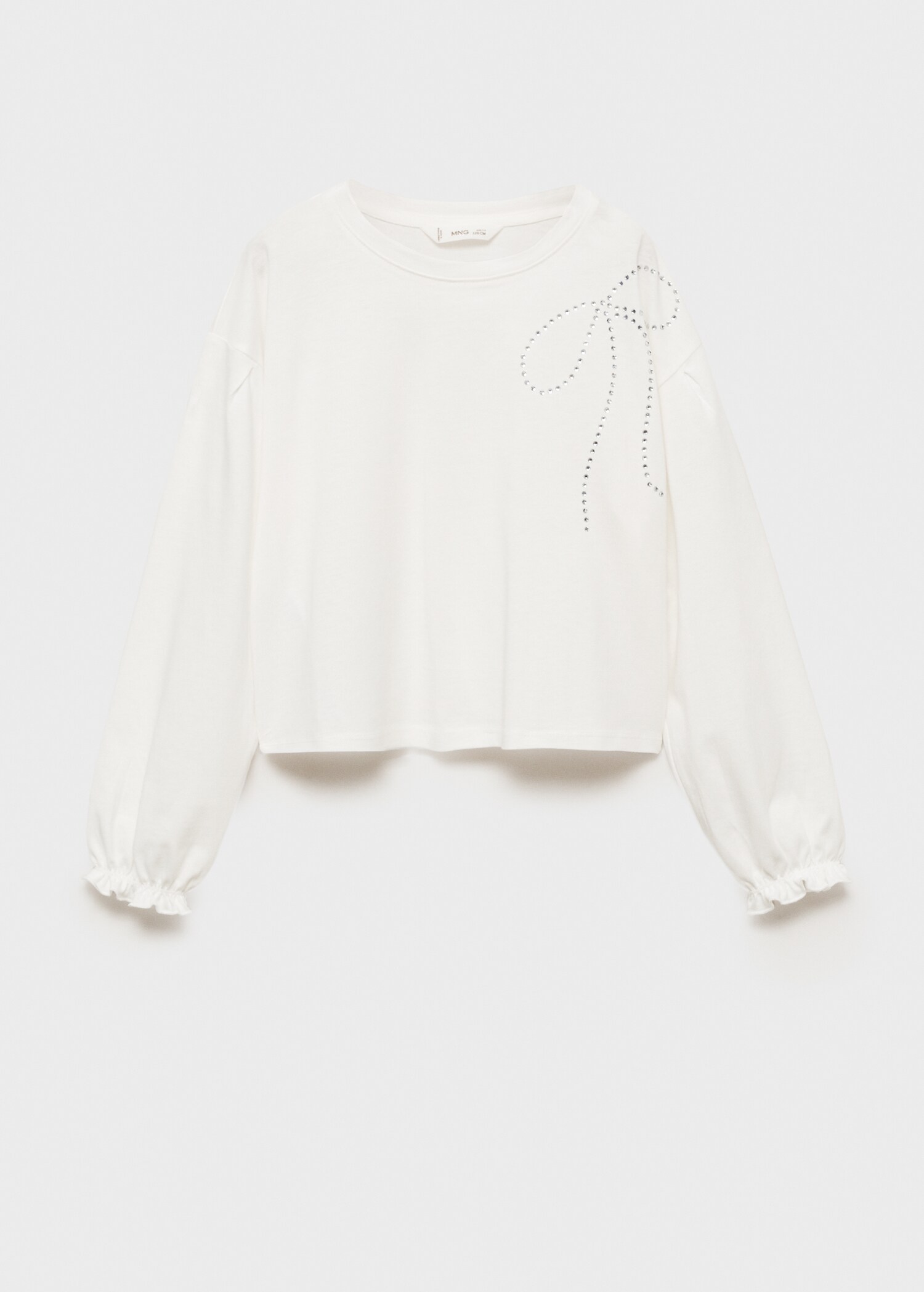 Long-sleeved t-shirt with rhinestone detail - Article without model
