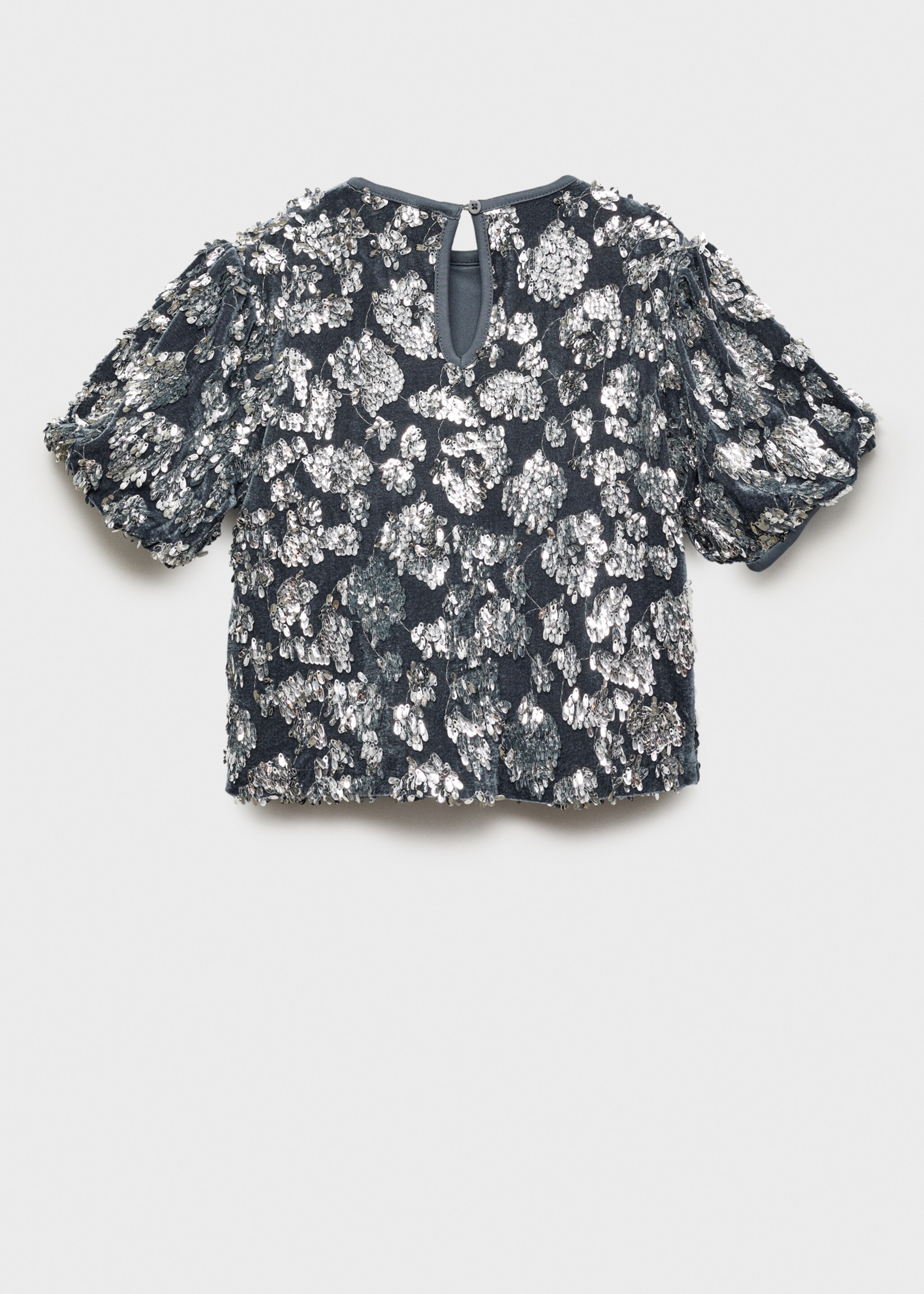 Sequin T-shirt - Reverse of the article, Blue. Ref: 77039232-00.