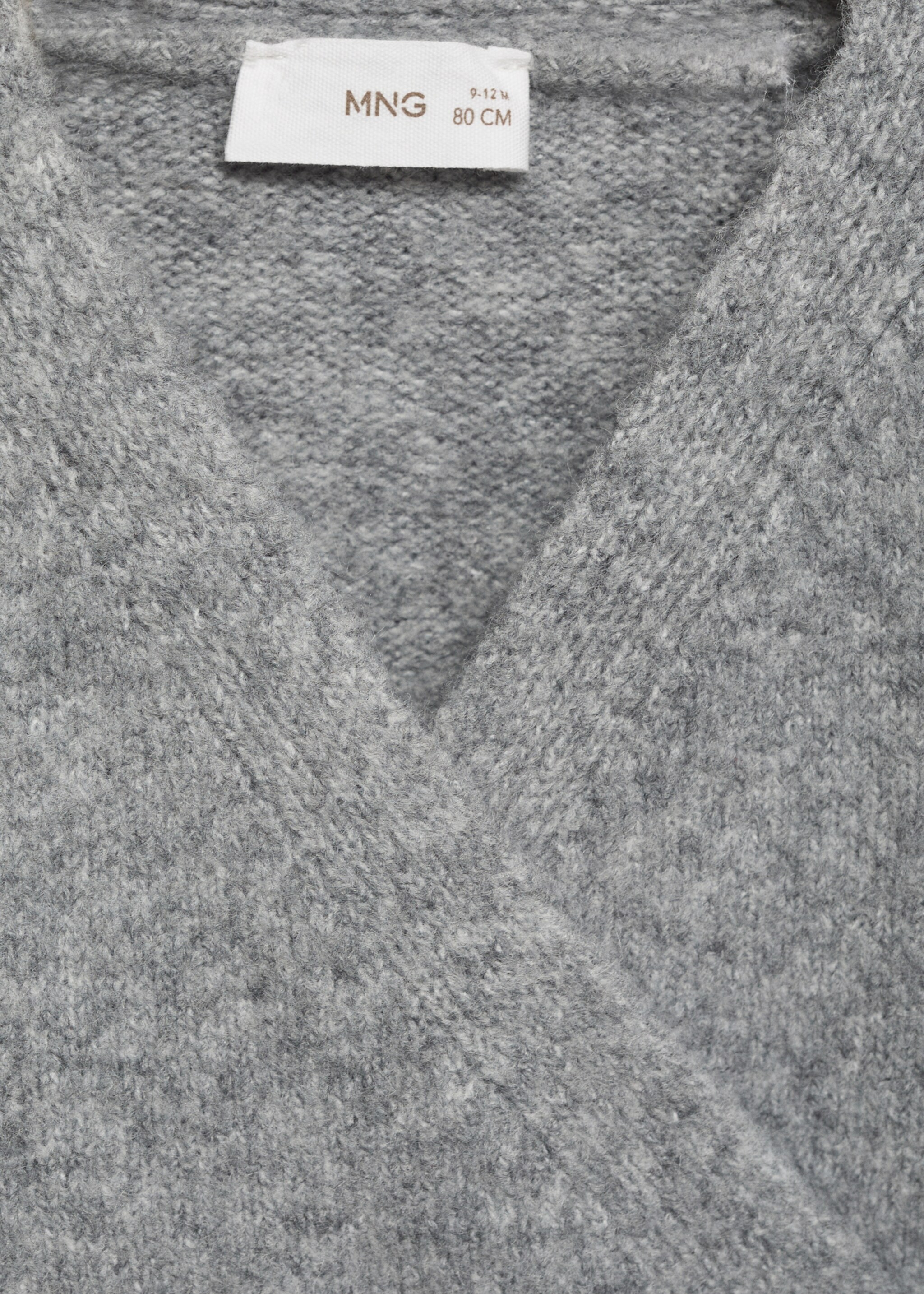 Strickcardigan mit Schleife - Detail des Artikels 8, Mittelgrau meliert. Ref: 77039238-00.
