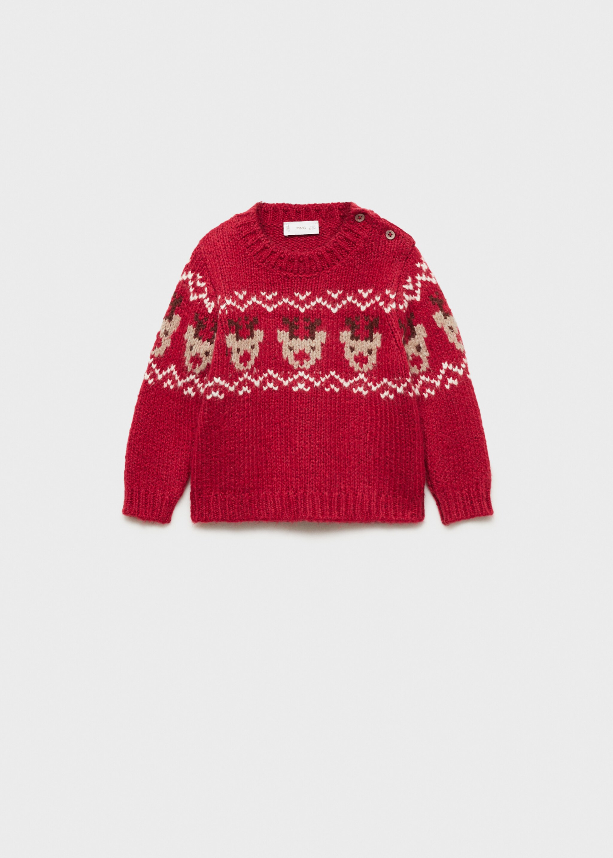 Jacquard kersttrui - Artikel zonder model, Rood. Ref: 77039240-00.
