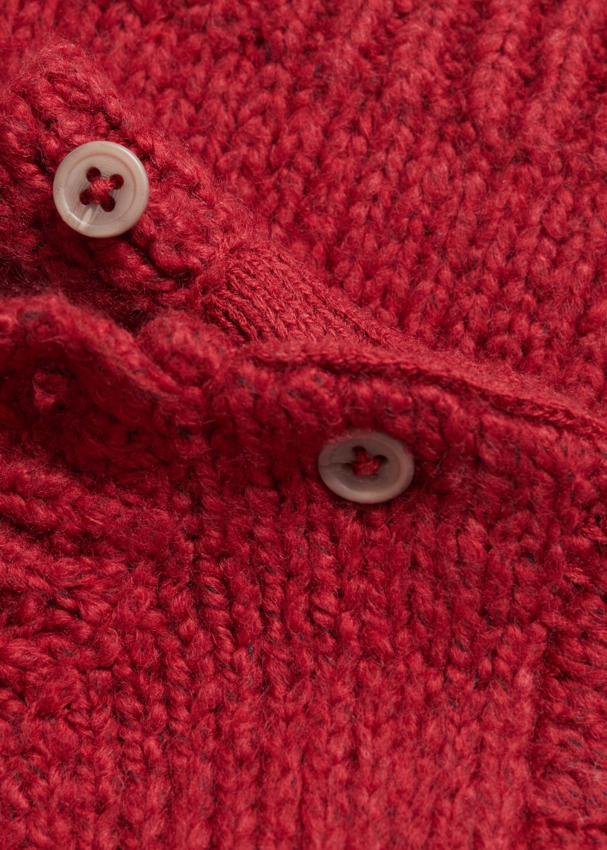 Jacquard kersttrui - Detail van het artikel 0, Rood. Ref: 77039240-00.