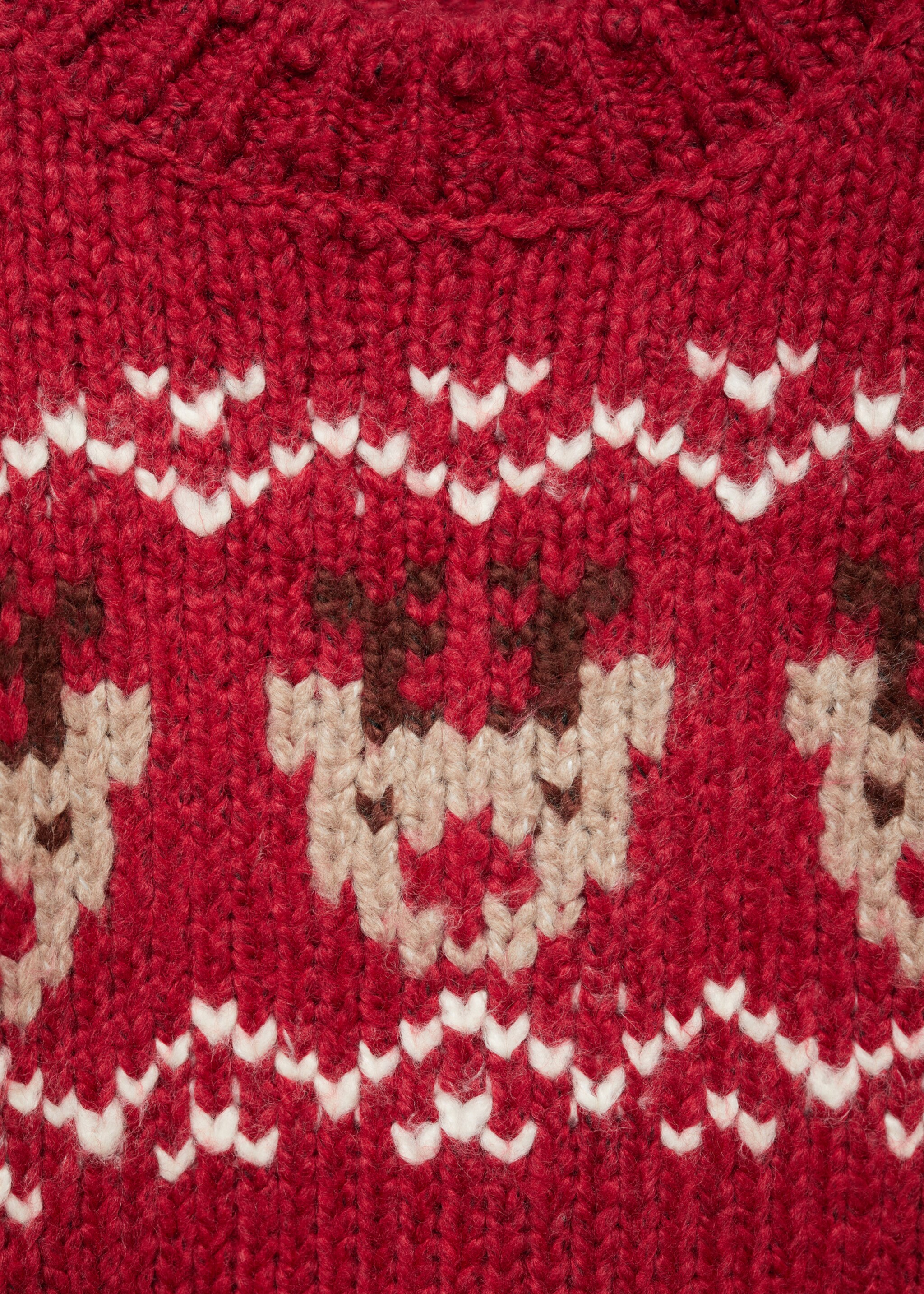 Jacquard kersttrui - Detail van het artikel 8, Rood. Ref: 77039240-00.
