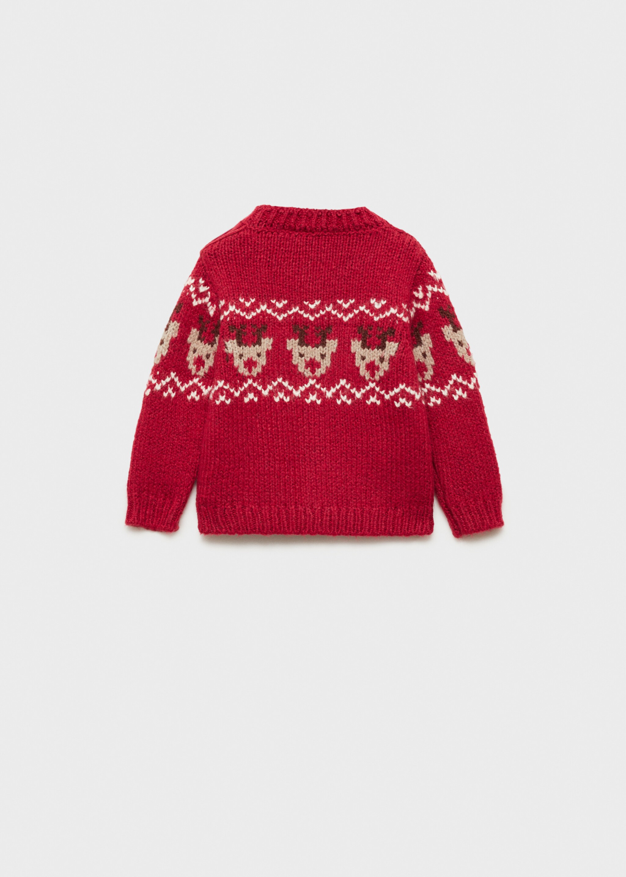 Jacquard kersttrui - Achterkant van het artikel, Rood. Ref: 77039240-00.