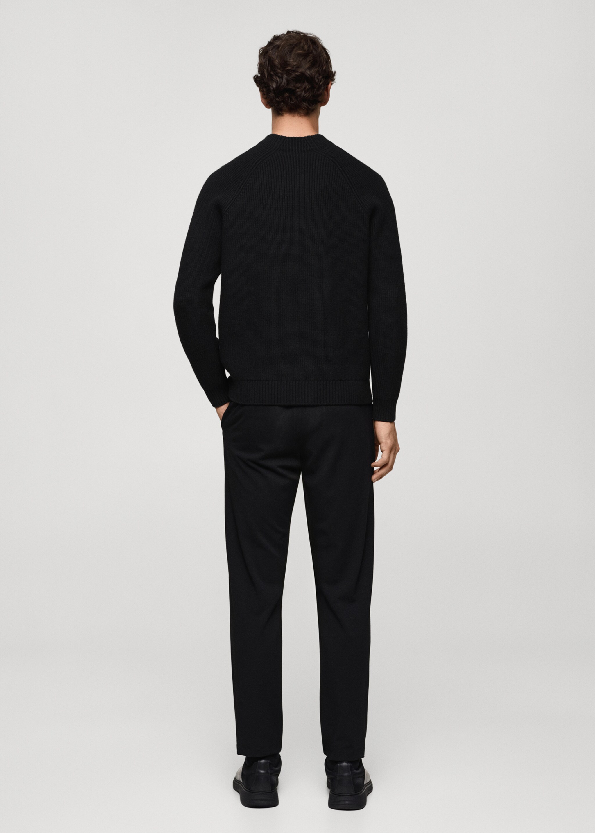 Coolmax® breathable wool-blend sweater - Reverse of the article, Black. Ref: 77039241-00.