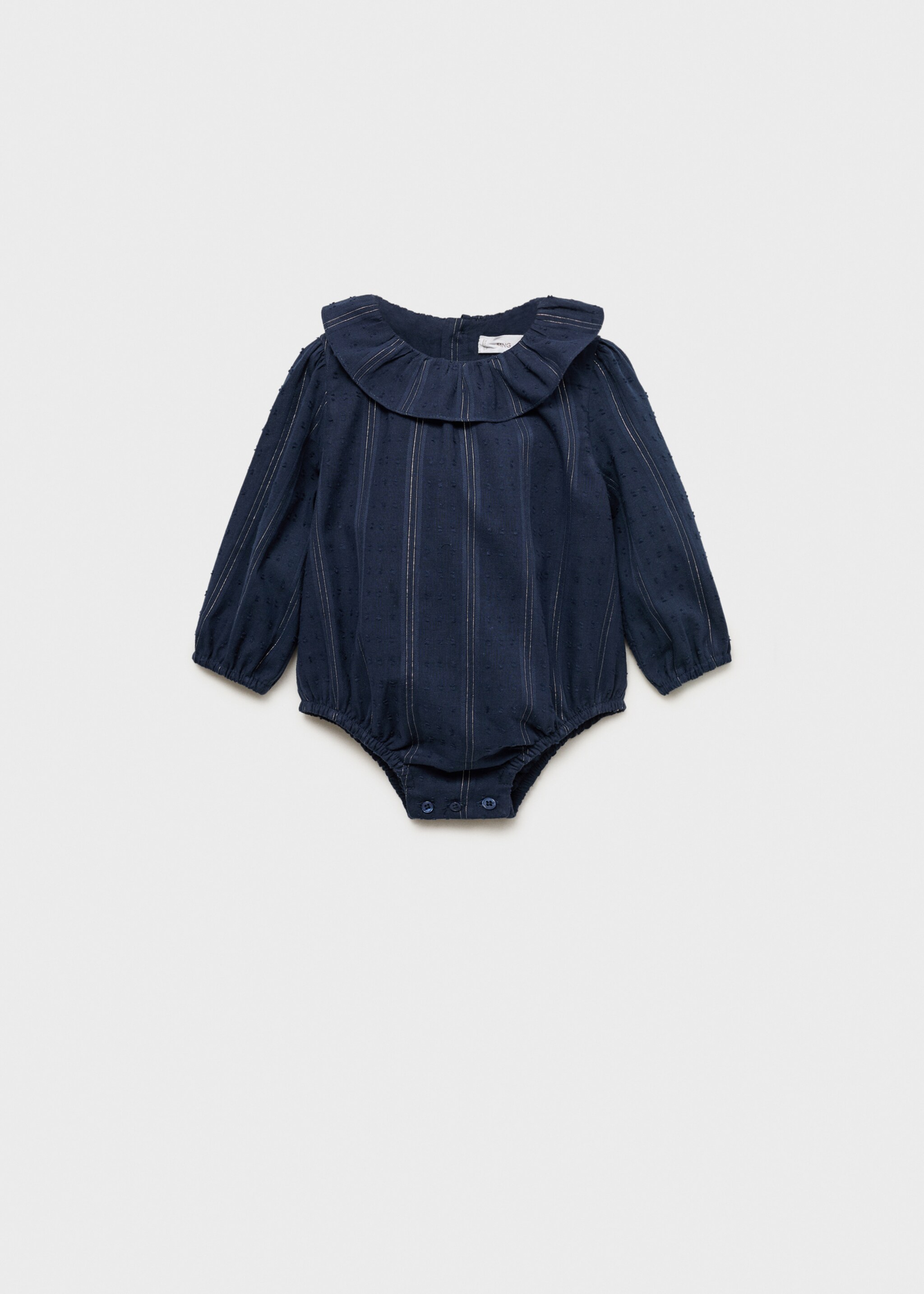 Plumeti romper with babydoll collar - Article without model, Dark Navy. Ref: 77039243-00.