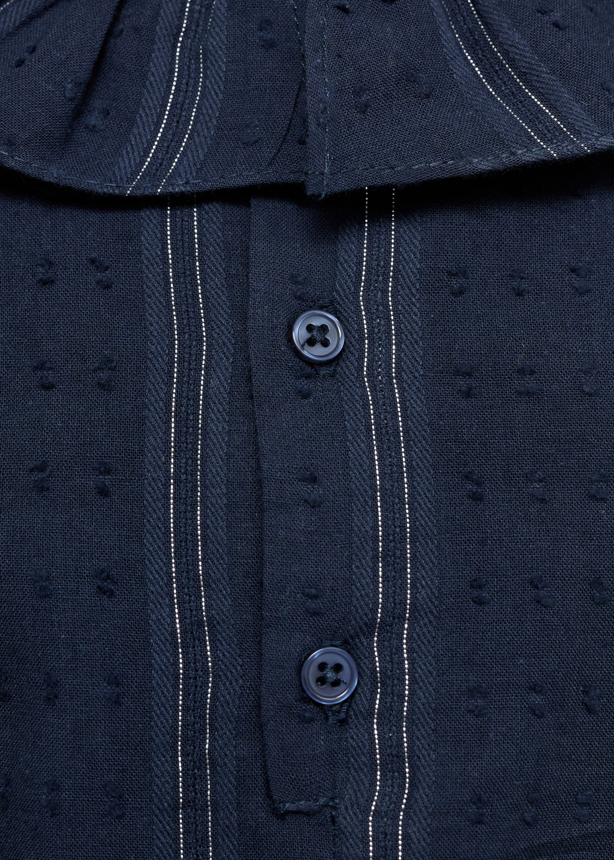Plumeti romper with babydoll collar - Details of the article 0, Dark Navy. Ref: 77039243-00.