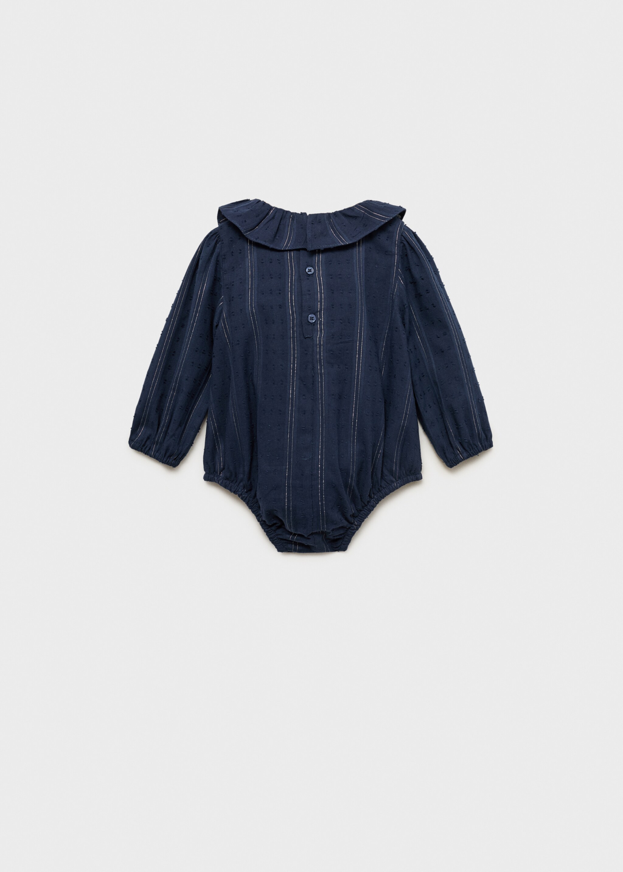 Plumeti romper with babydoll collar - Reverse of the article, Dark Navy. Ref: 77039243-00.