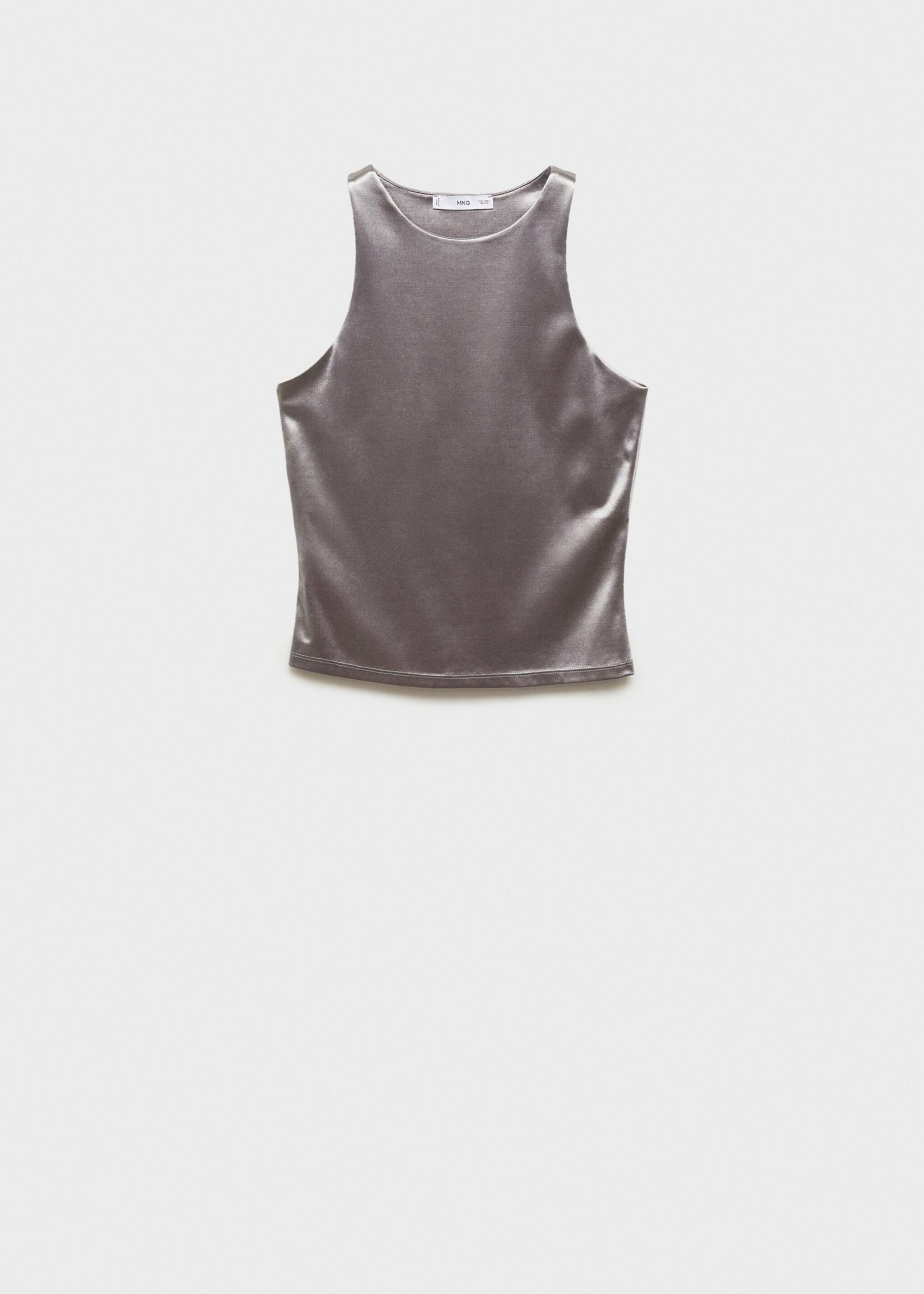 Top satiné métallisé - Article sans modèle, Argent. Ref: 77039406-00.