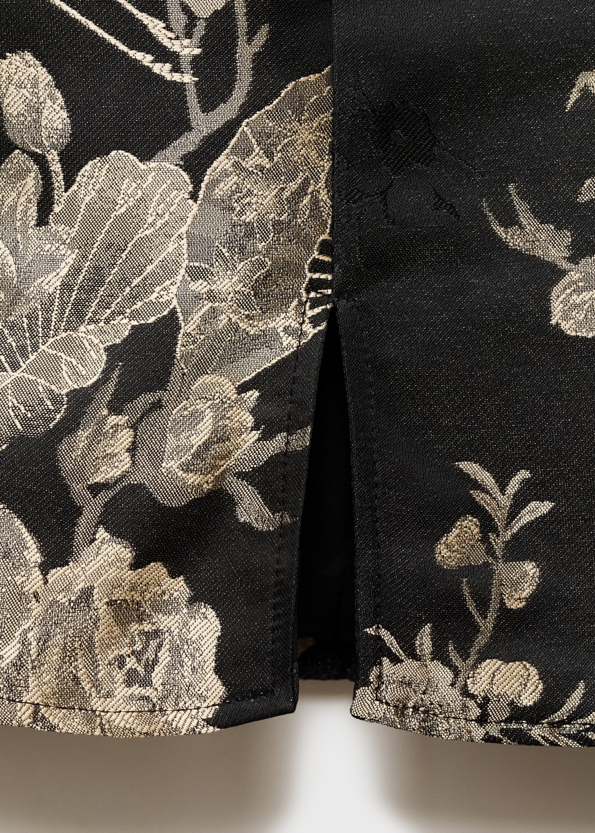 Open back jacquard dress - Details of the article 0, Black. Ref: 77039408-00.