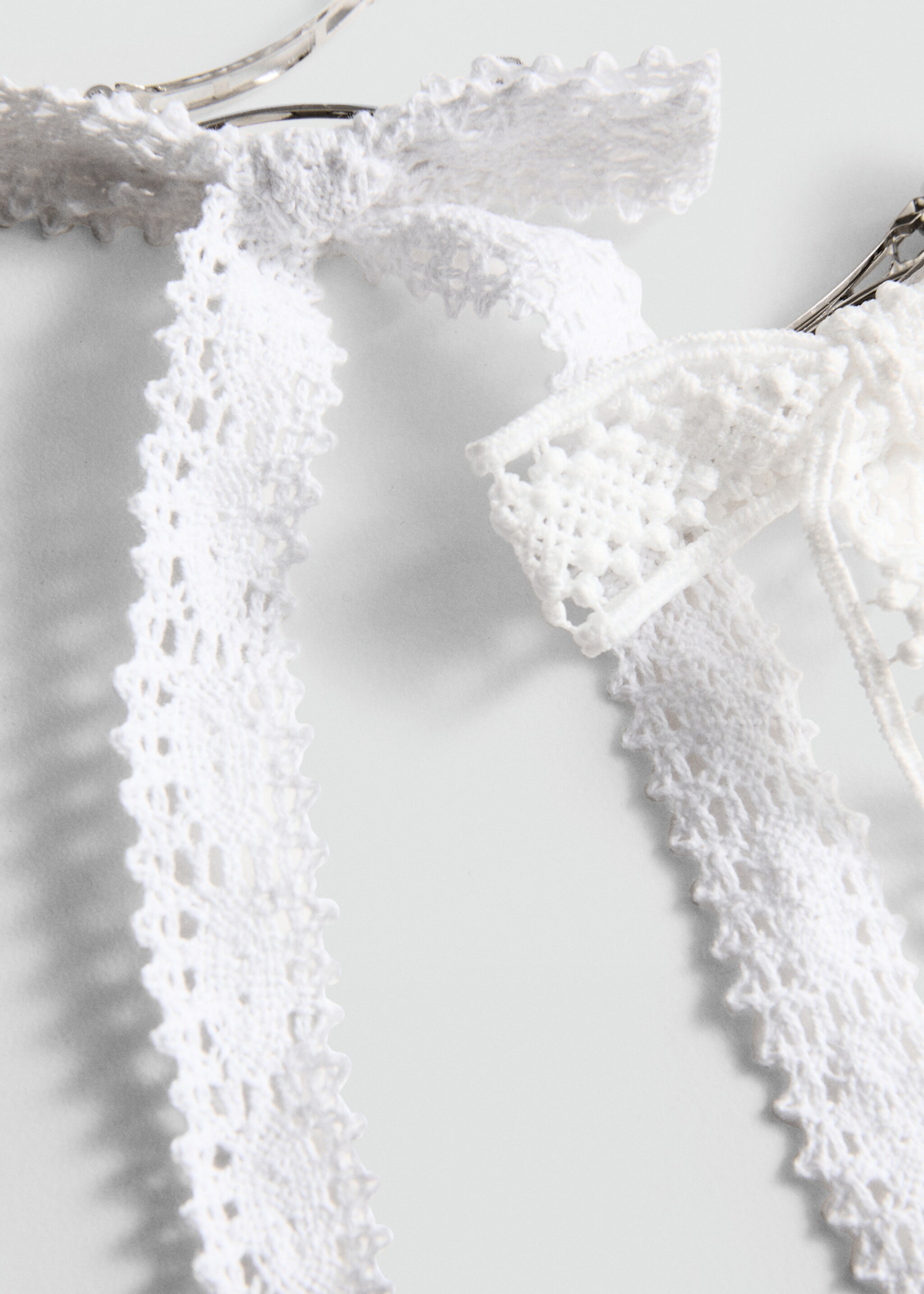 Lot 2 barrettes nœud crochet - Plan moyen