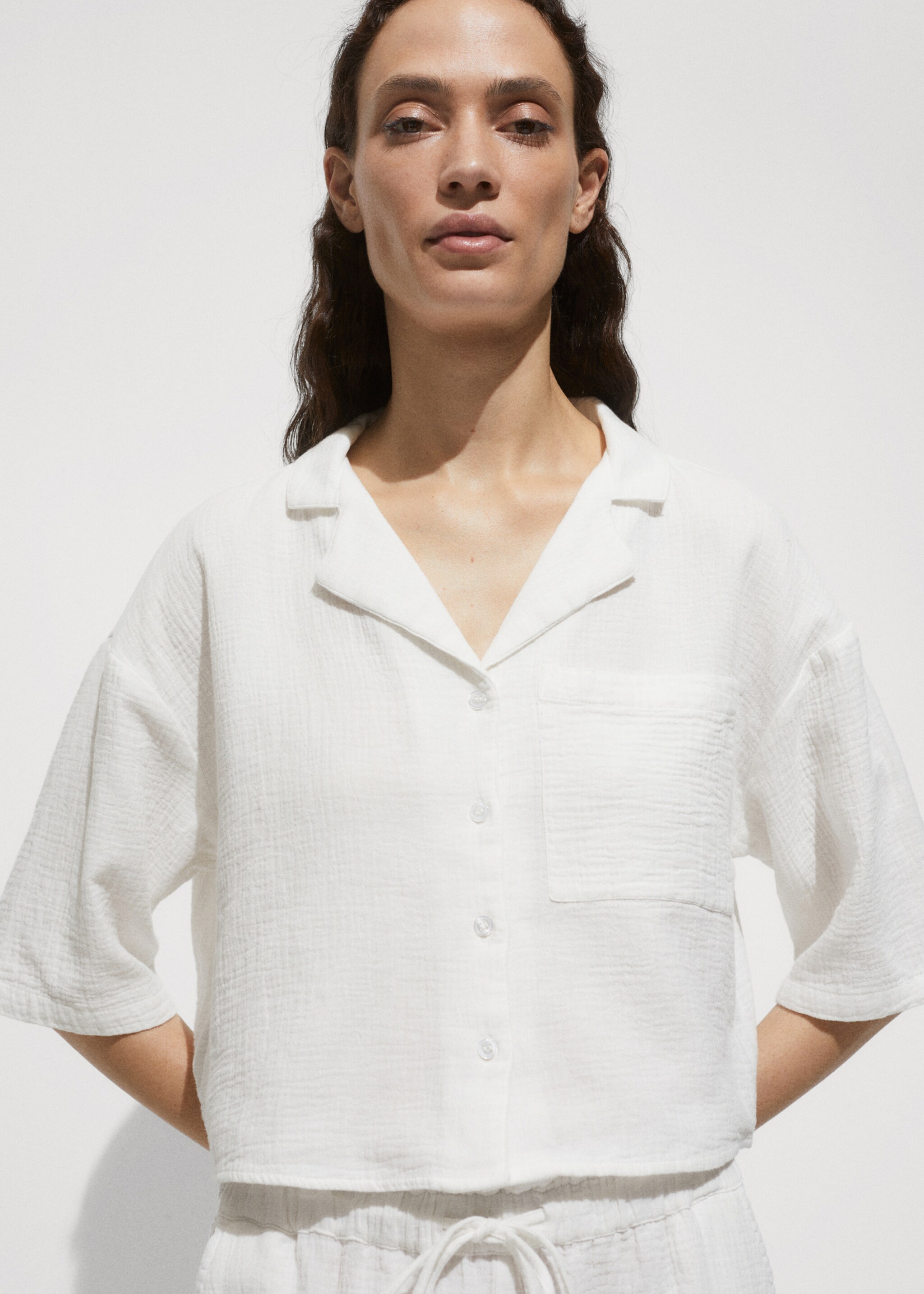 Short sleeved cotton shirt - Medium plane