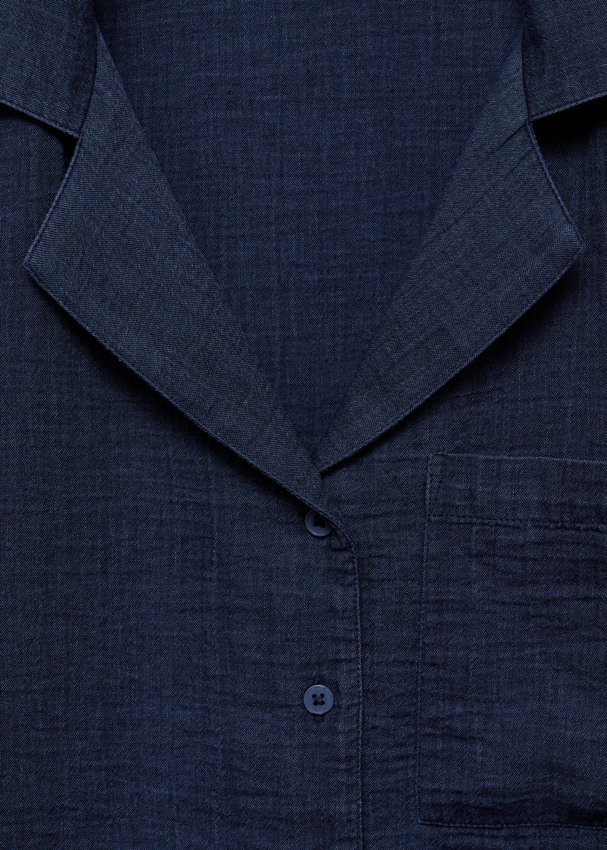 Short sleeved cotton shirt - Details of the article 8, Night Blue. Ref: 77040254-00.