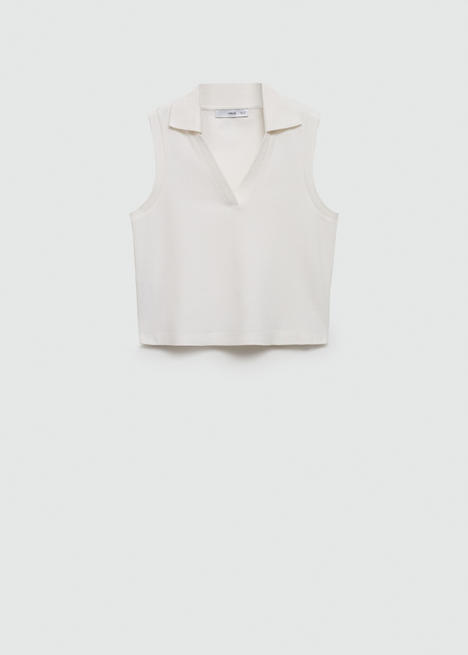 Cropped cotton polo shirt - Article without model
