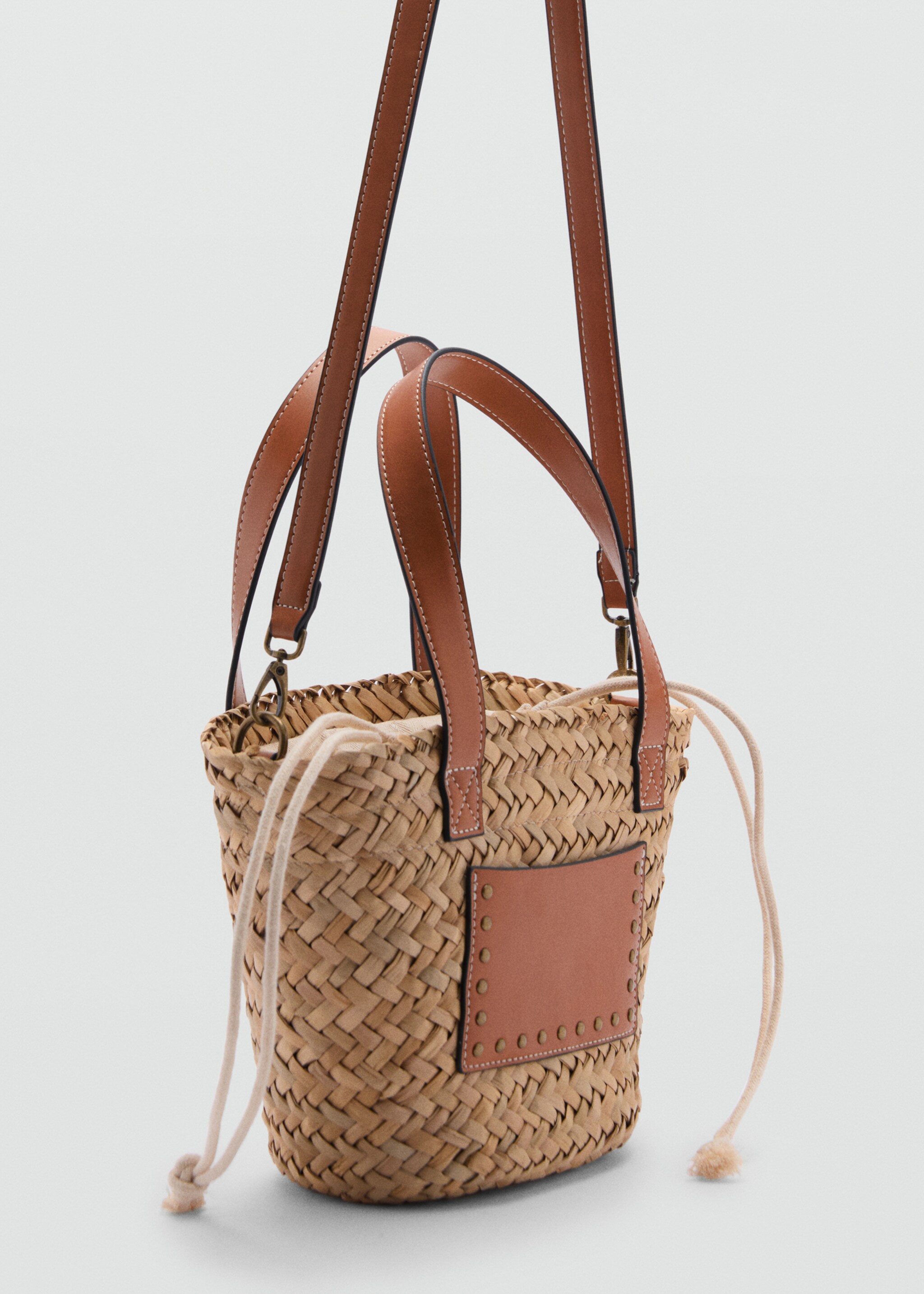 Basket bag with studs detail - Medium plane