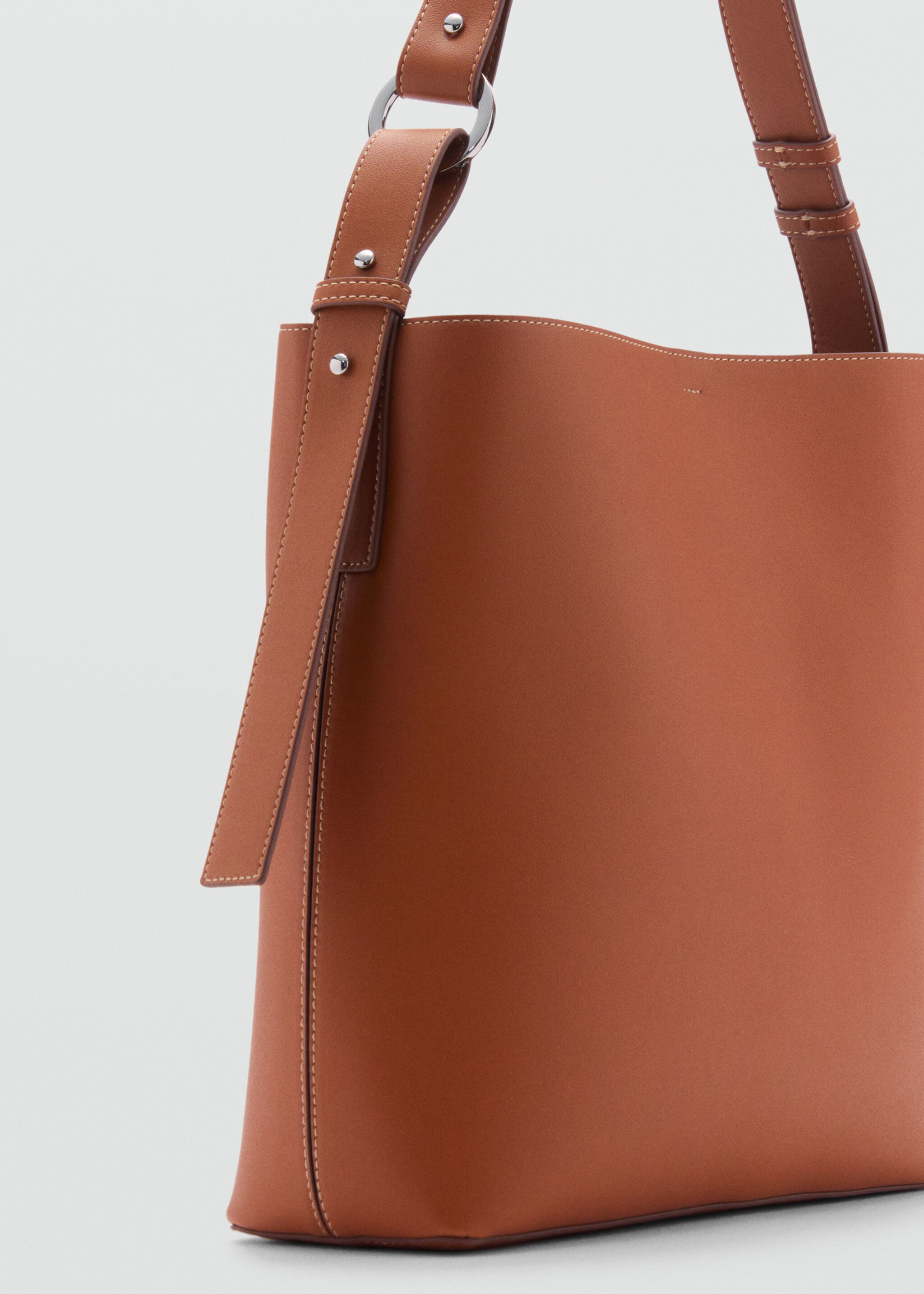 Short handle shopper bag - Medium plane, Leather. Ref: 77040263-00.