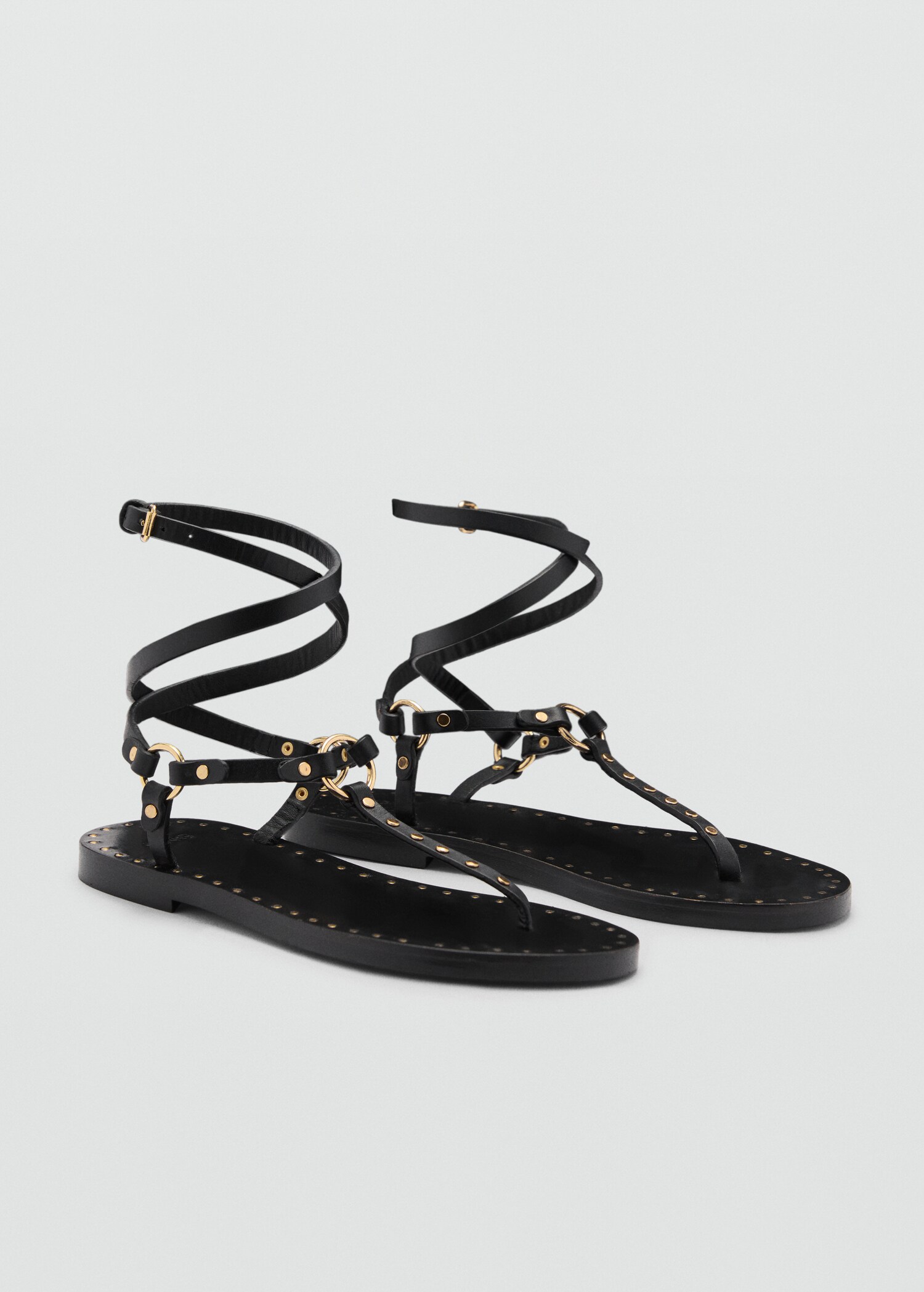 Leather straps sandals - Medium plane