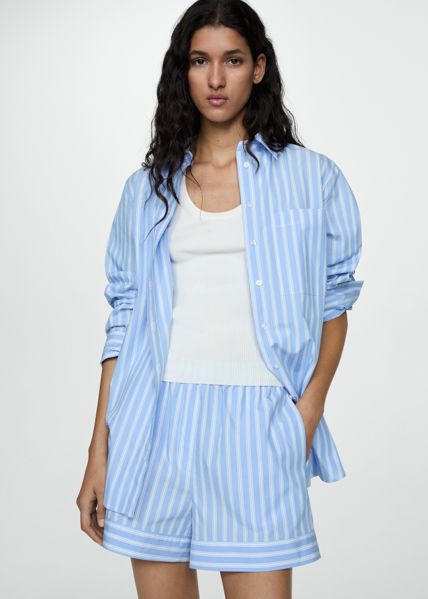 Striped cotton shirt - Medium plane