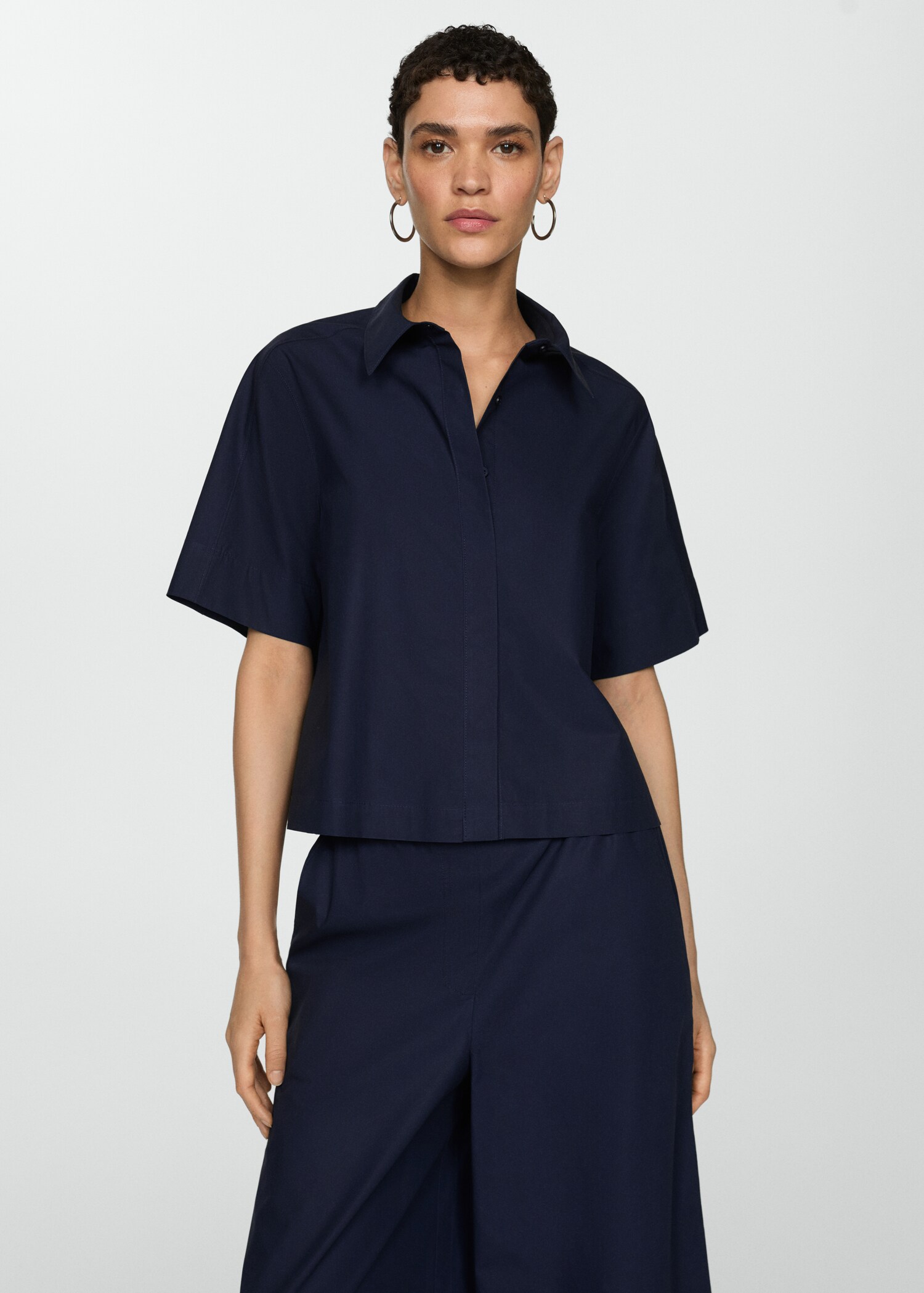 Short sleeved cotton shirt - Medium plane