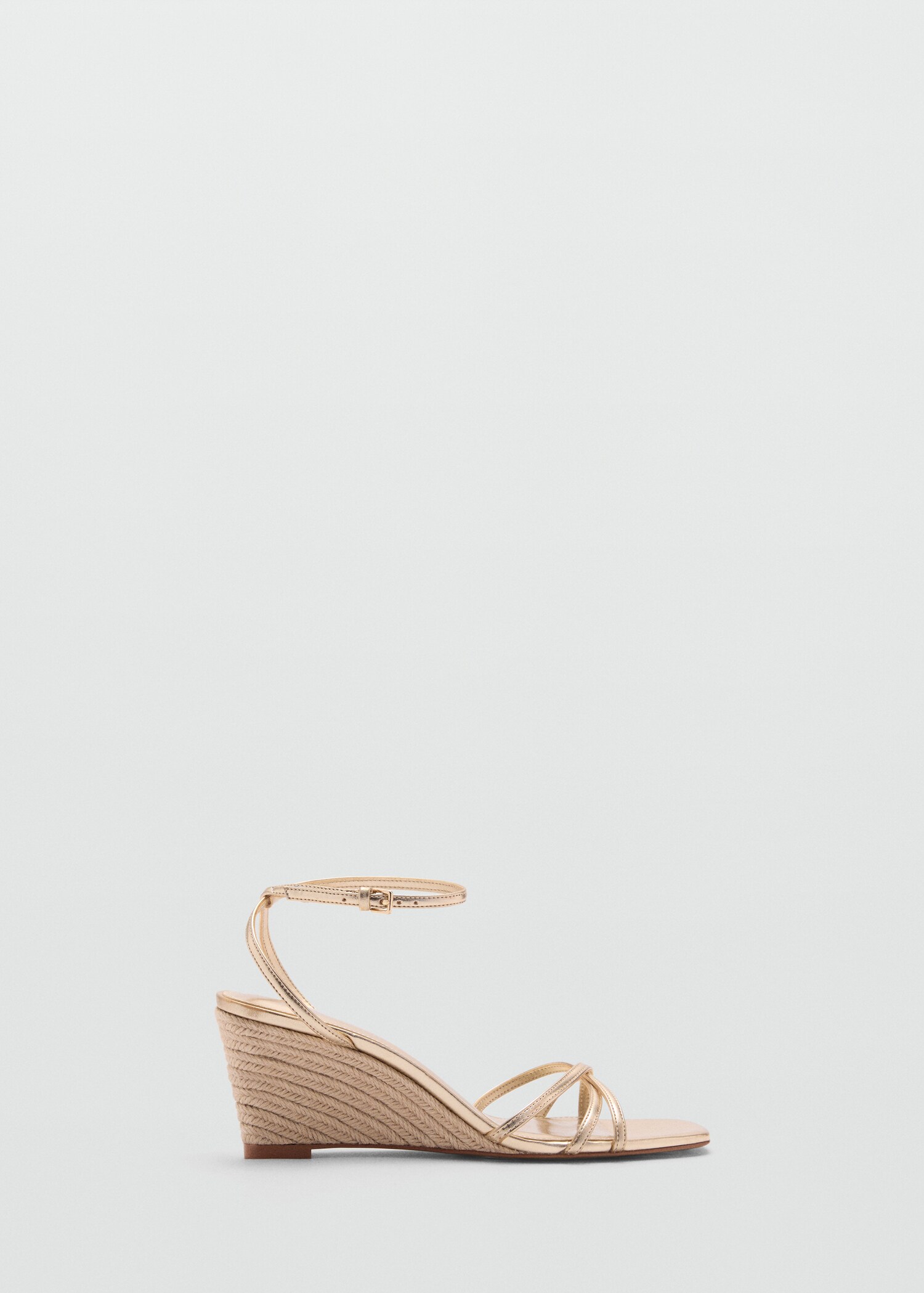 Metallic wedge sandals with straps - Article without model
