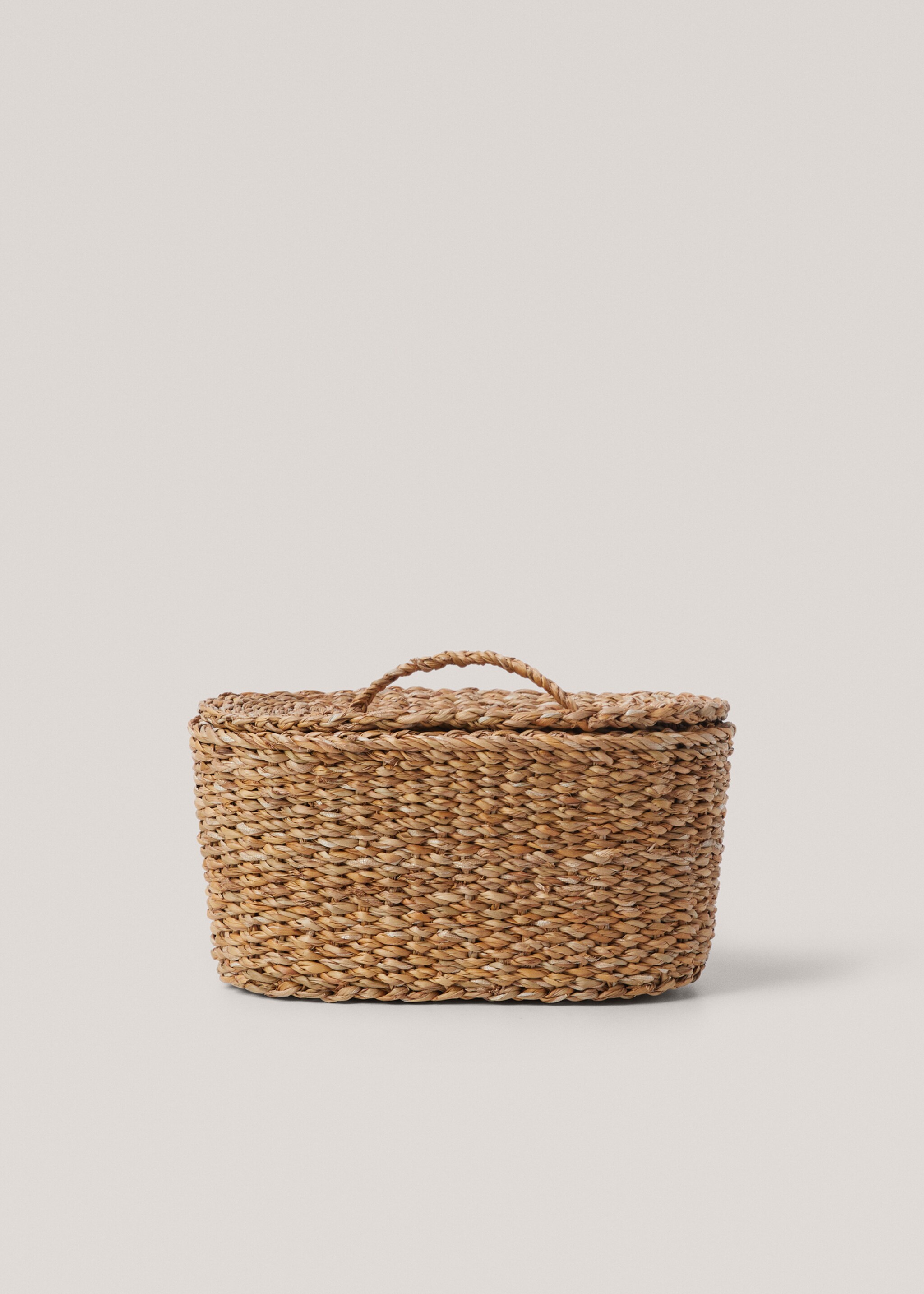 Small natural fibre oval basket - Article without model, Beige. Ref: 77040334-00.