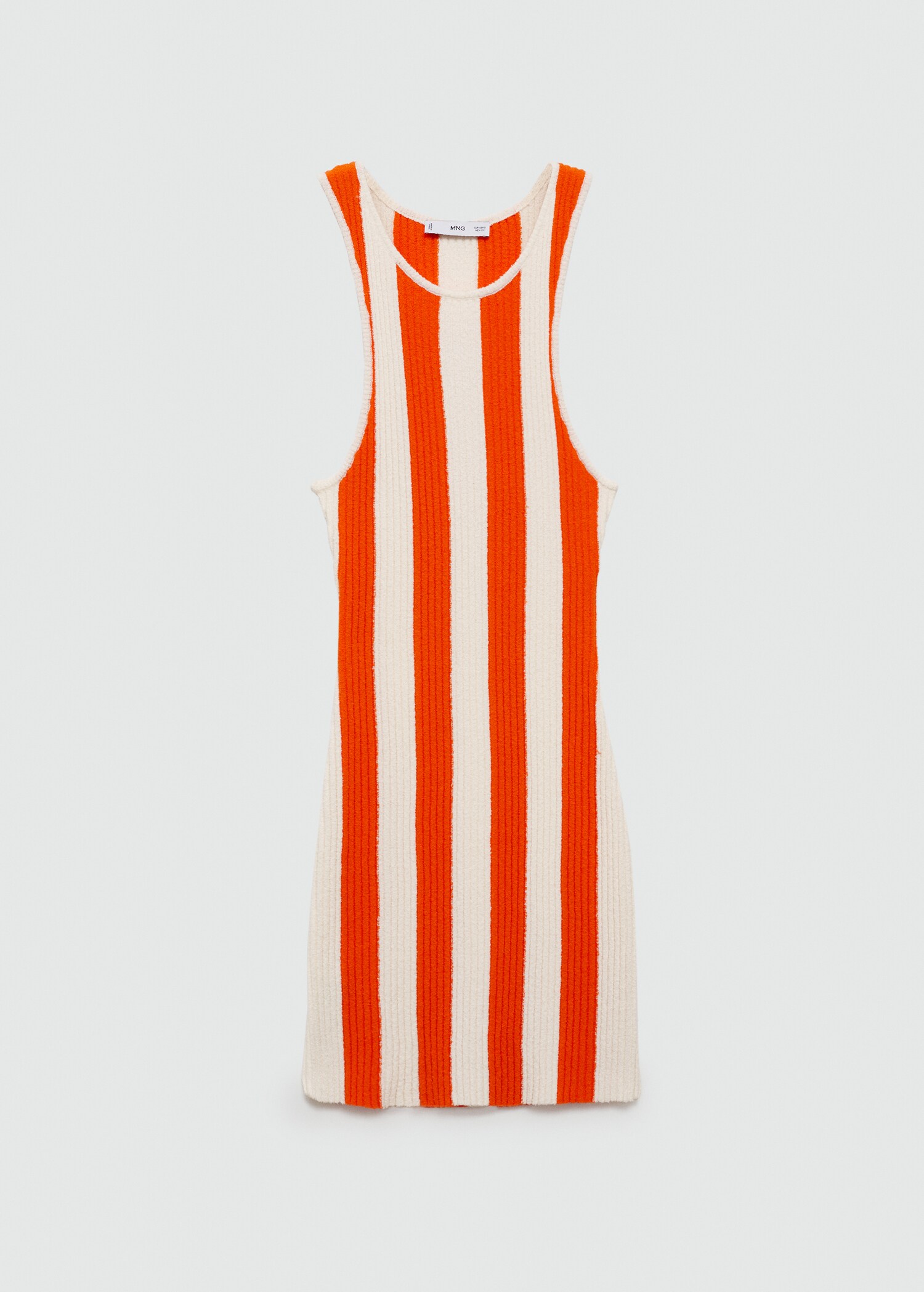 Ribbed knitted dress with stripes - Article without model